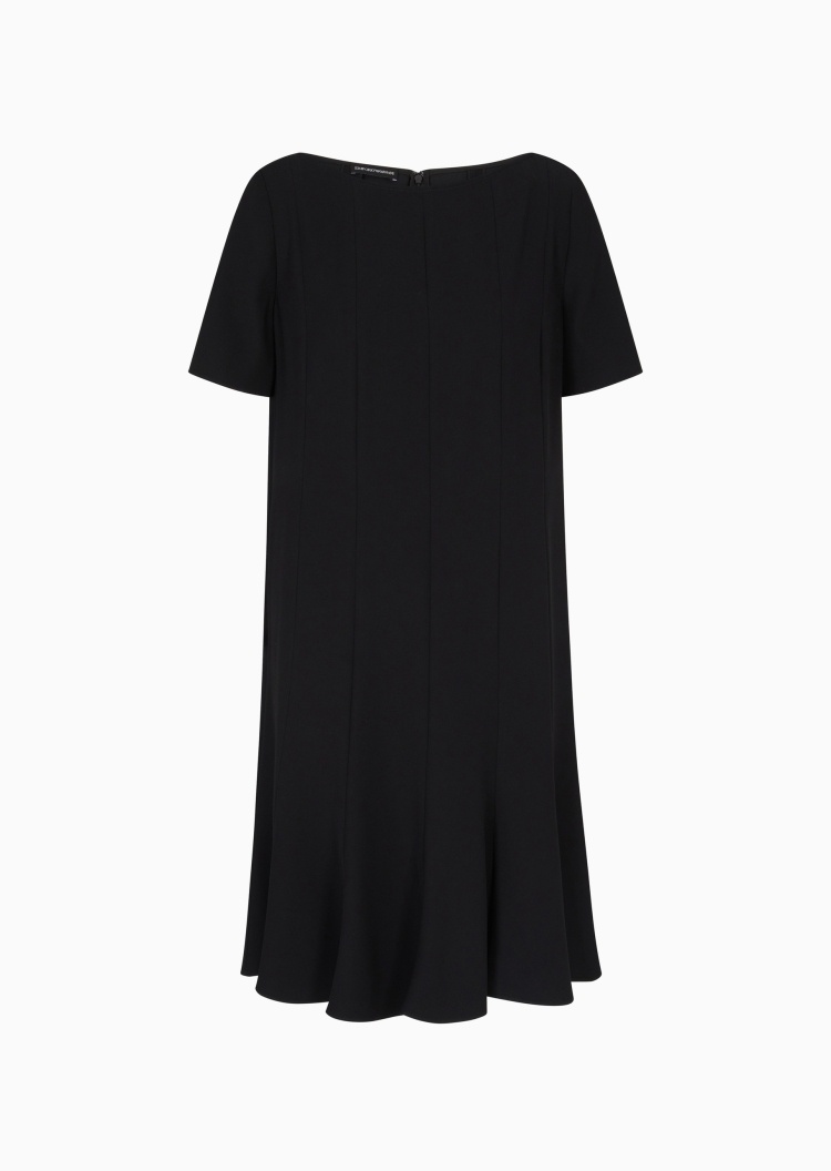 Emporio Armani 女士短款A字荷叶边优雅纯色连衣裙