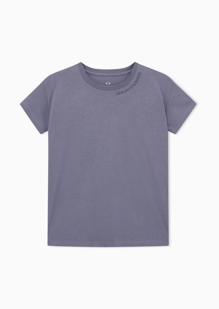 ARMANI EXCHANGE 女士全棉宽松短袖圆领纯色轻薄T恤衫