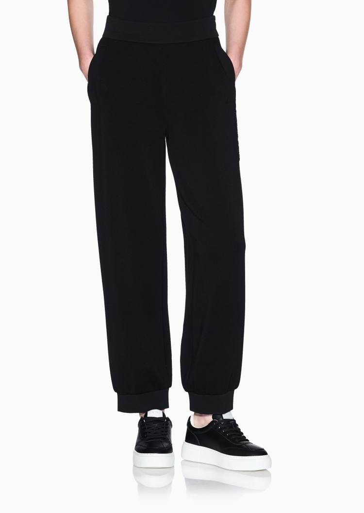 ARMANI EXCHANGE 女士弹力宽松长款锥形束脚慢跑卫裤