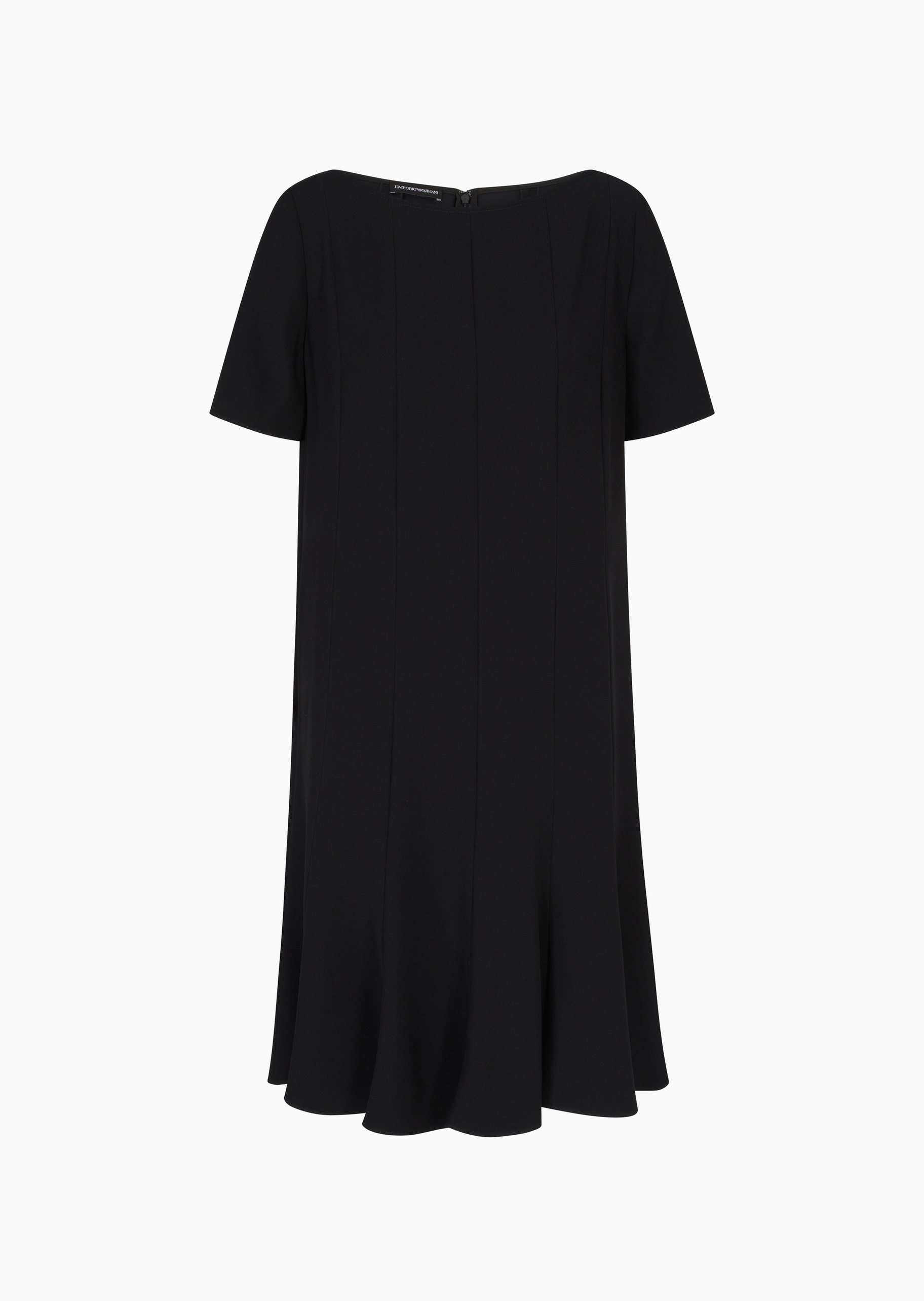 Emporio Armani 女士短款A字荷叶边优雅纯色连衣裙
