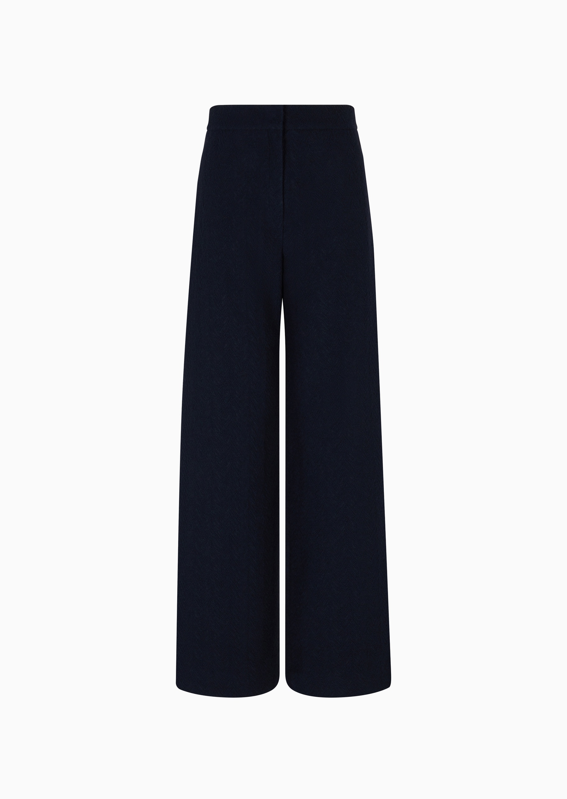 Emporio Armani 女士绵羊毛宽松高腰长款阔腿休闲裤