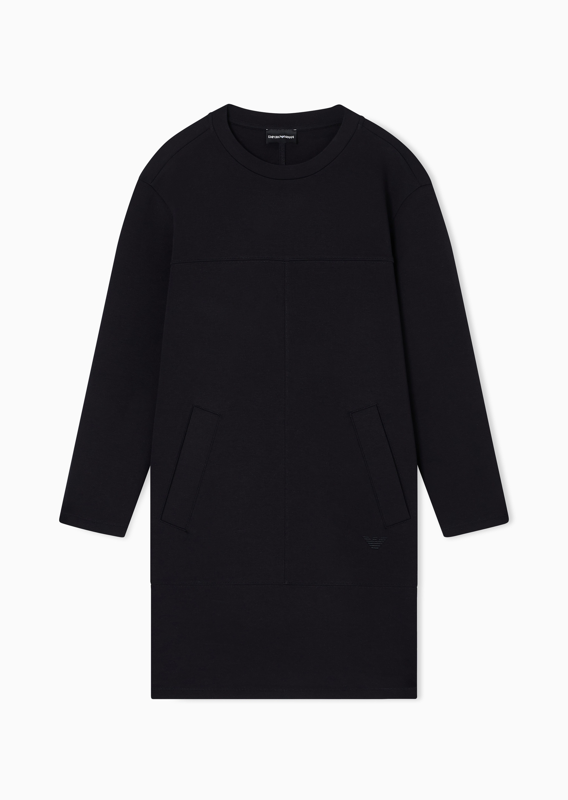 Emporio Armani 女士棉质短款圆领卫衣式运动风连衣裙