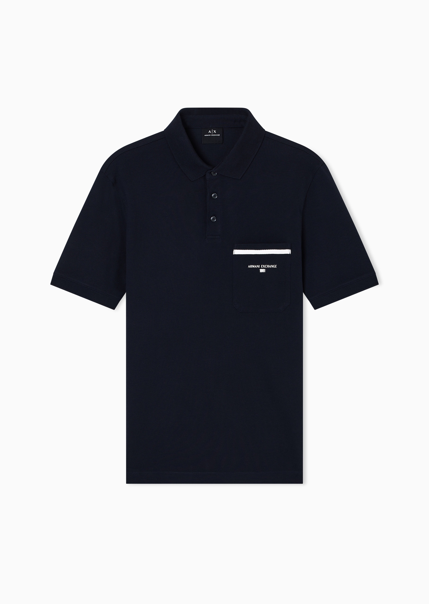 ARMANI EXCHANGE 男士珠地全棉短袖翻领Polo衫