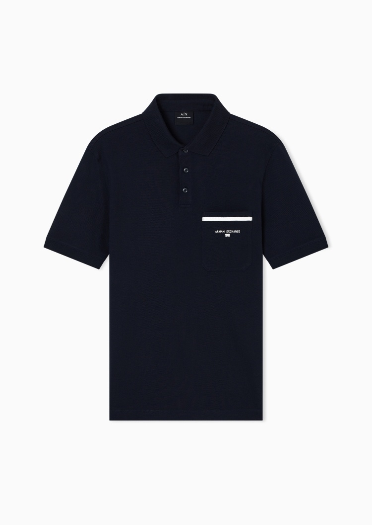 ARMANI EXCHANGE 男士珠地全棉短袖翻领Polo衫