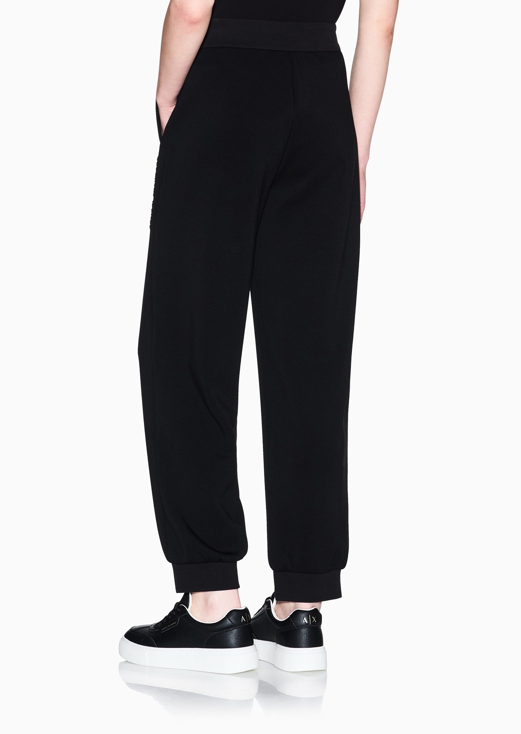 ARMANI EXCHANGE 女士弹力宽松长款锥形束脚重磅慢跑卫裤