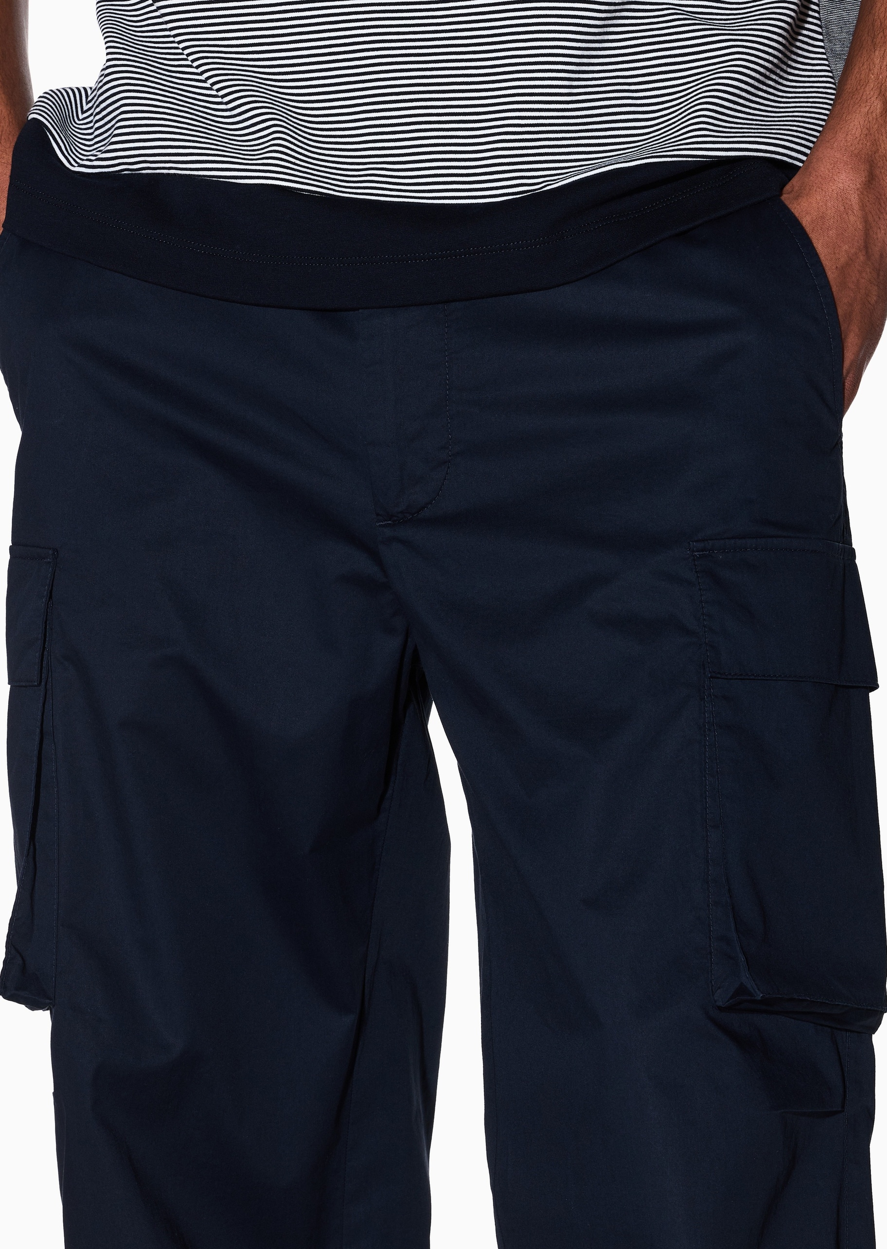 ARMANI EXCHANGE 男士全棉合身长款直筒纯色工装裤