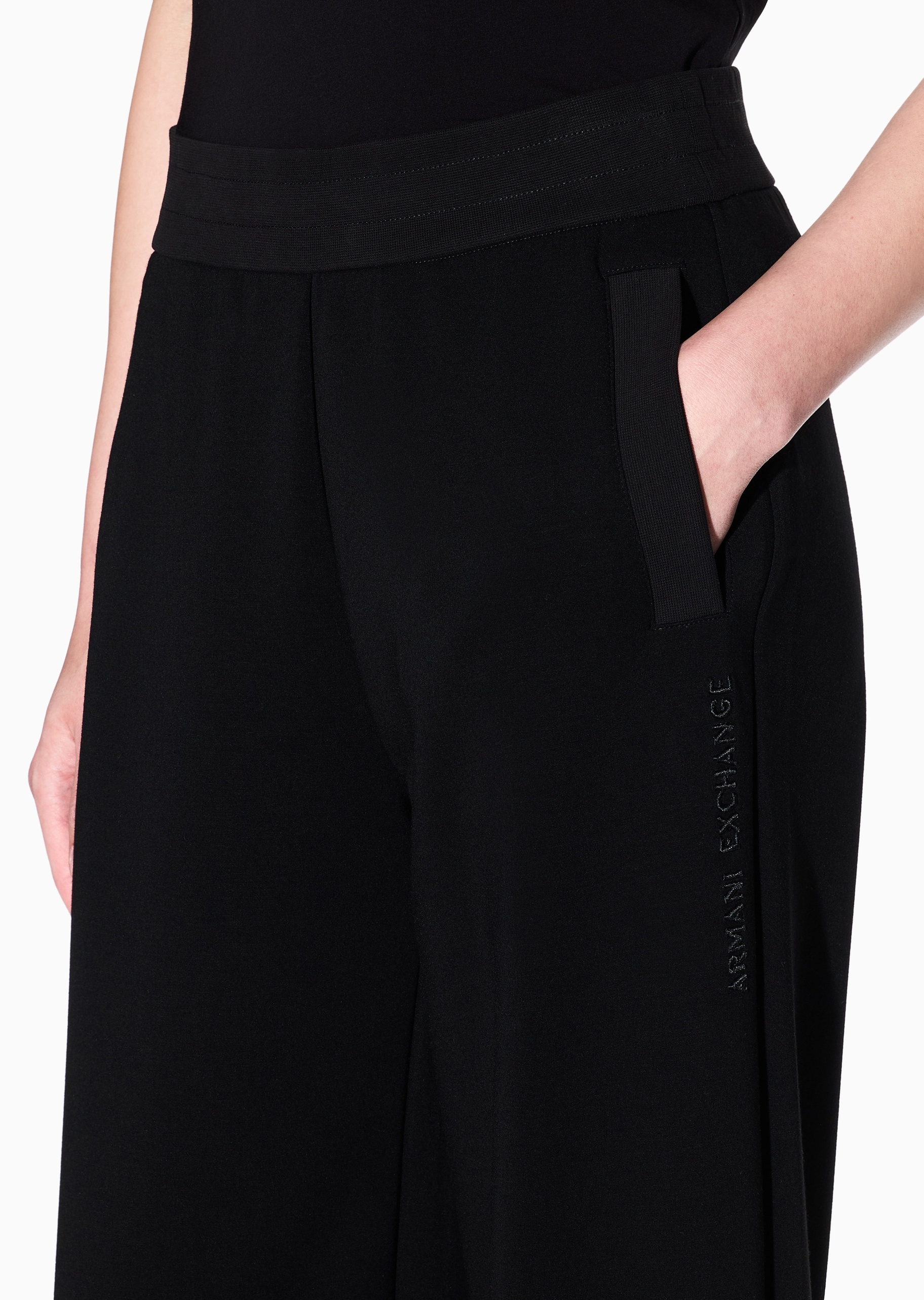 ARMANI EXCHANGE 女士弹力宽松长款锥形束脚重磅慢跑卫裤