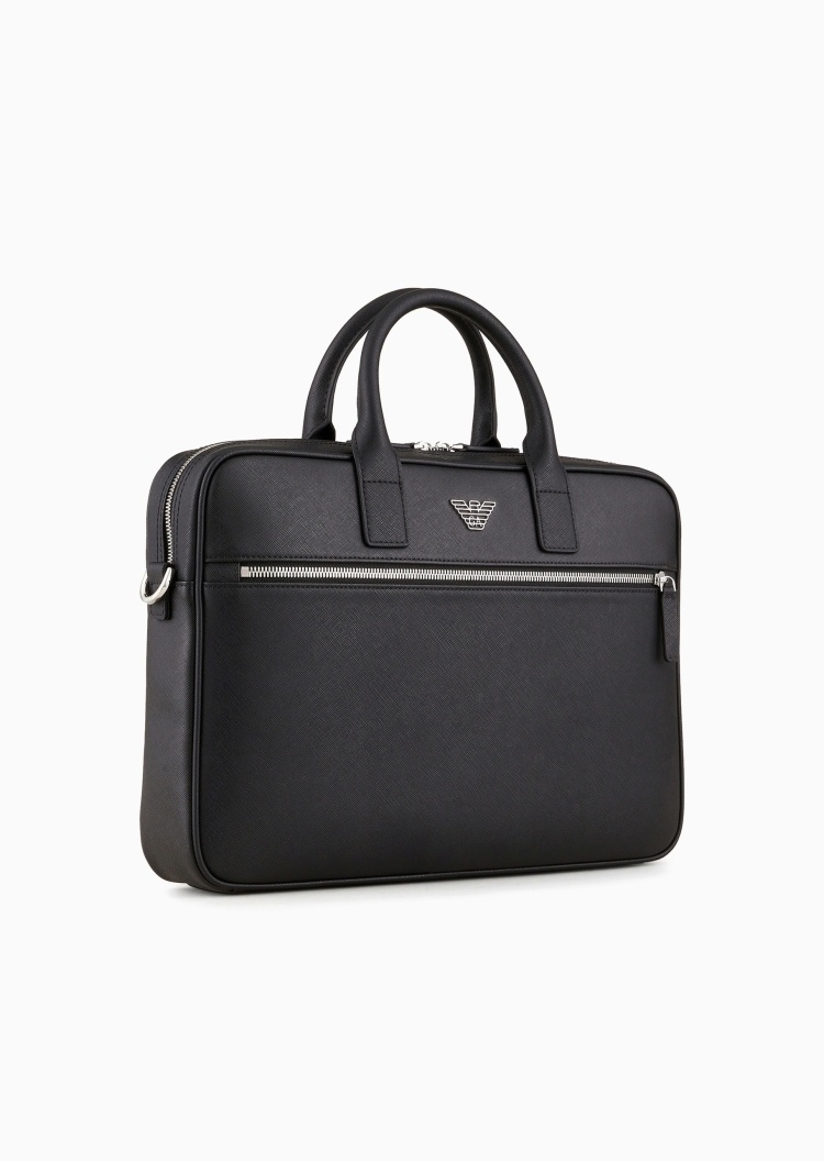 Emporio Armani 男士商务休闲复古通勤手提斜挎托特公文包