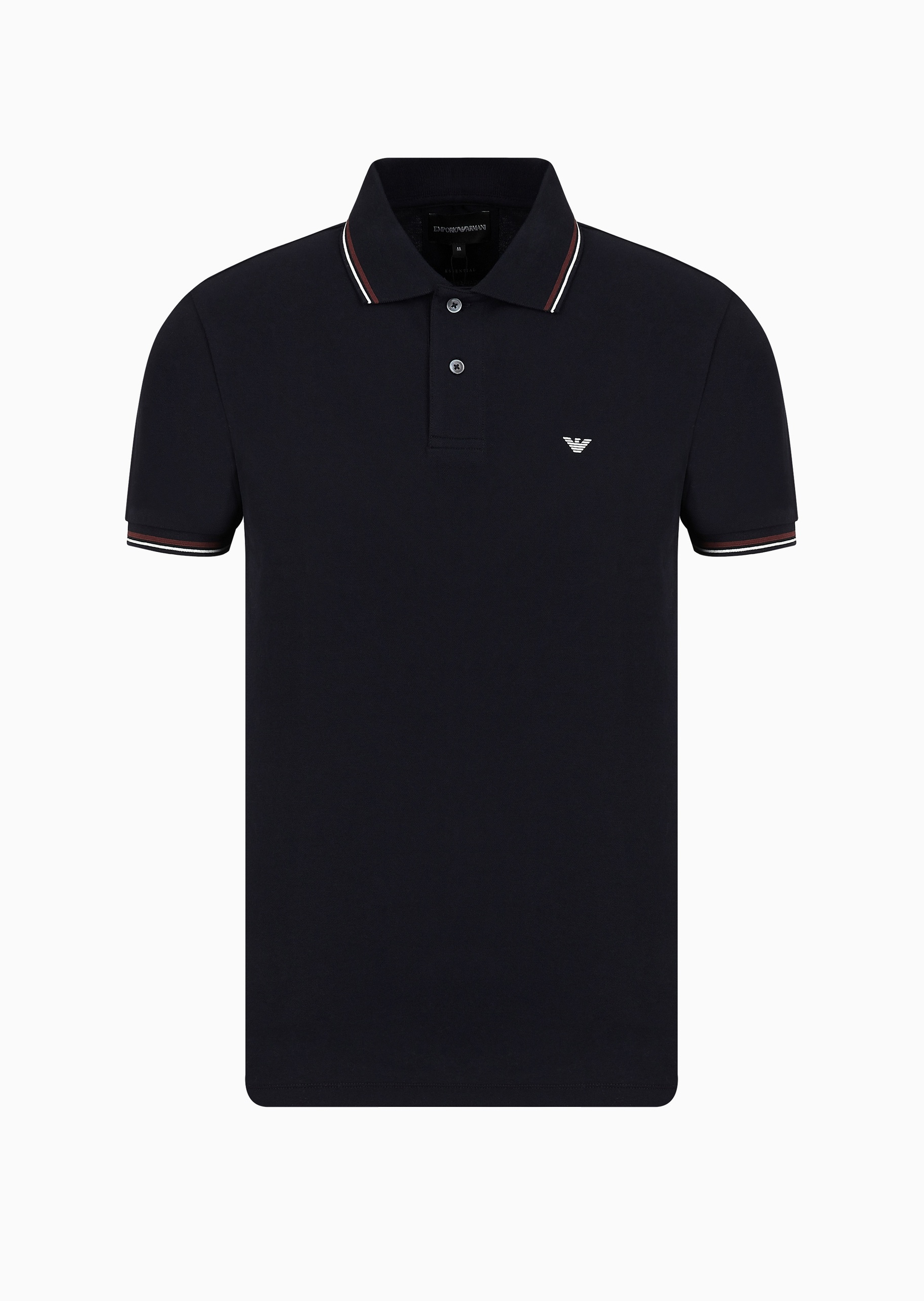 Emporio Armani 男士纯棉微弹修身短袖翻领多色Polo衫