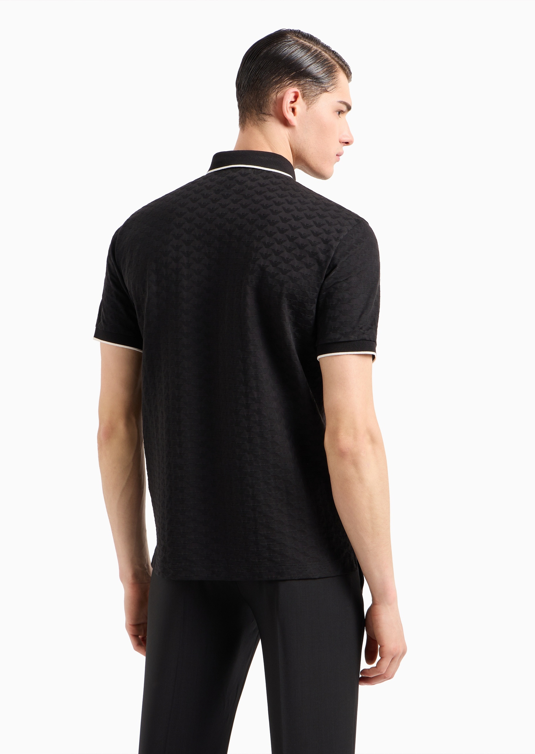 Emporio Armani 男女同款全棉合身短袖翻领Polo衫