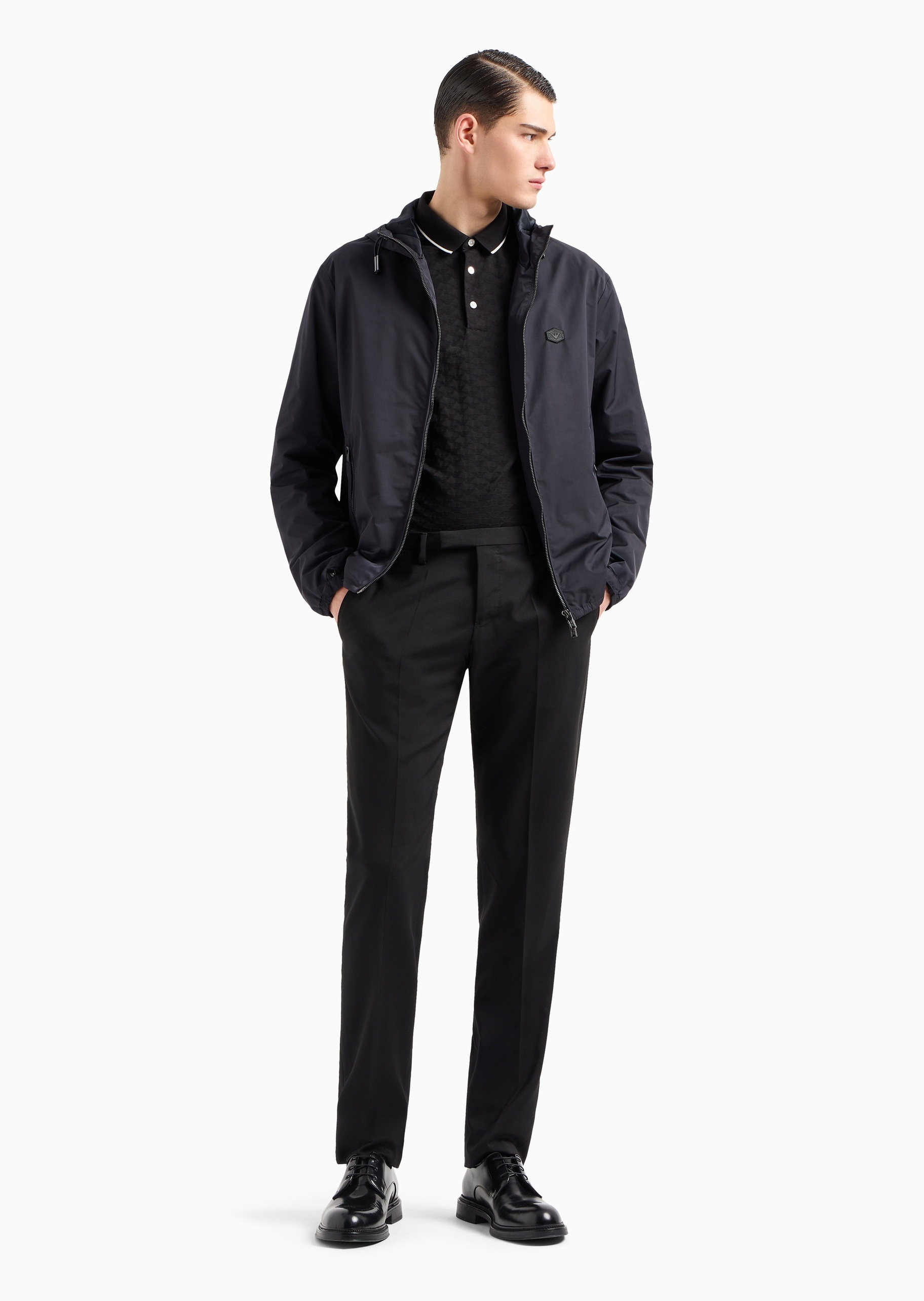 Emporio Armani 男女同款全棉合身短袖翻领Polo衫