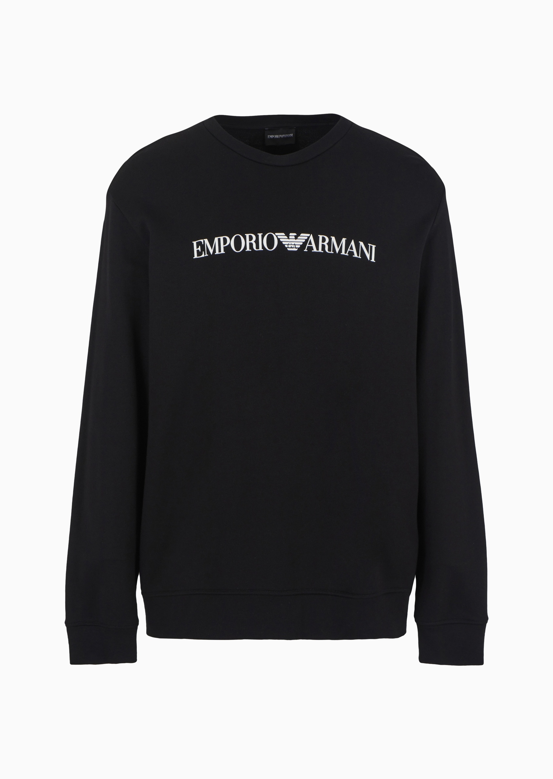 Emporio Armani 男士莫代尔重磅合身长袖圆领微落肩卫衣