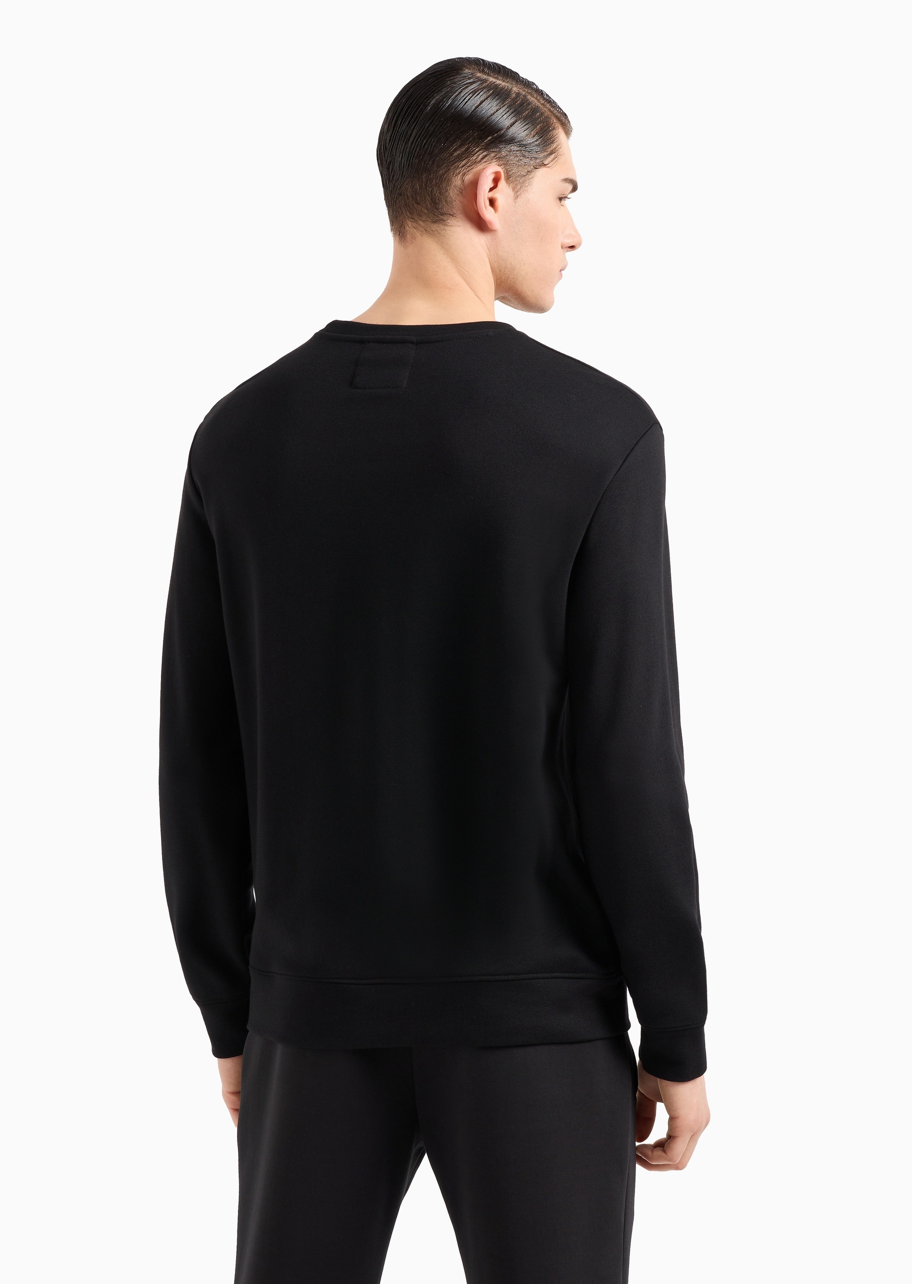 Emporio Armani 男士莫代尔重磅合身长袖圆领微落肩卫衣