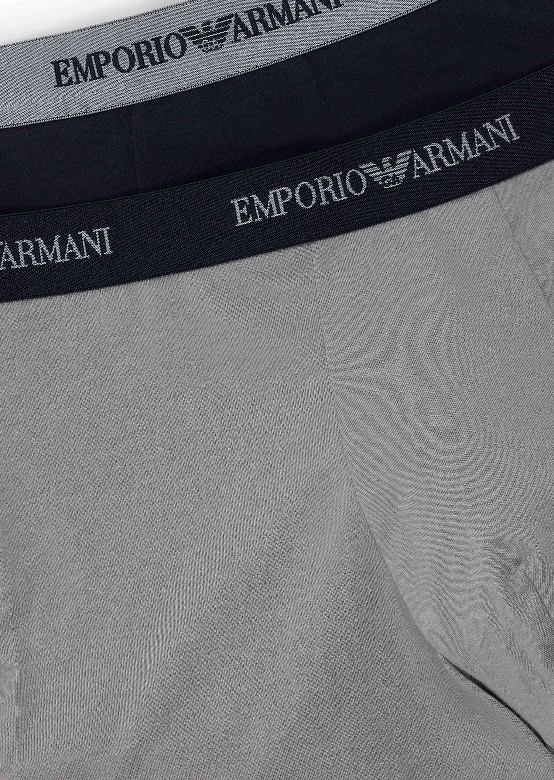 Emporio Armani 男士纯棉弹力合身松紧腰平角两条装内裤套装