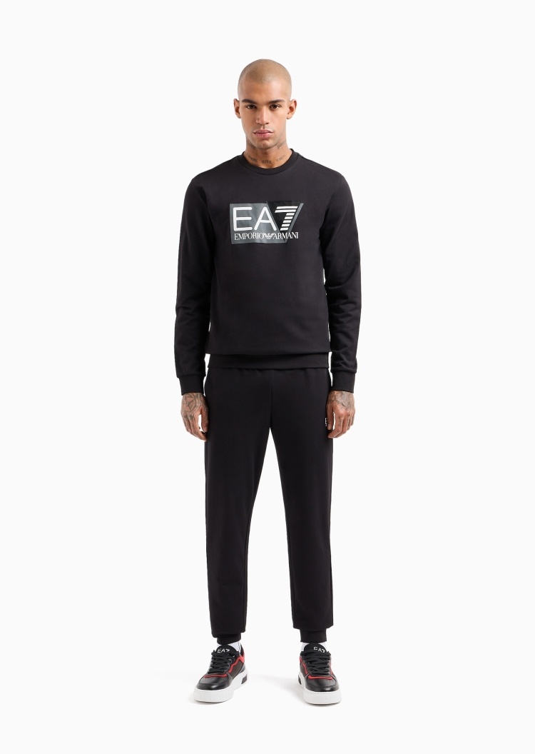 EA7 男士全棉套头卫衣束脚卫裤健身运动套装