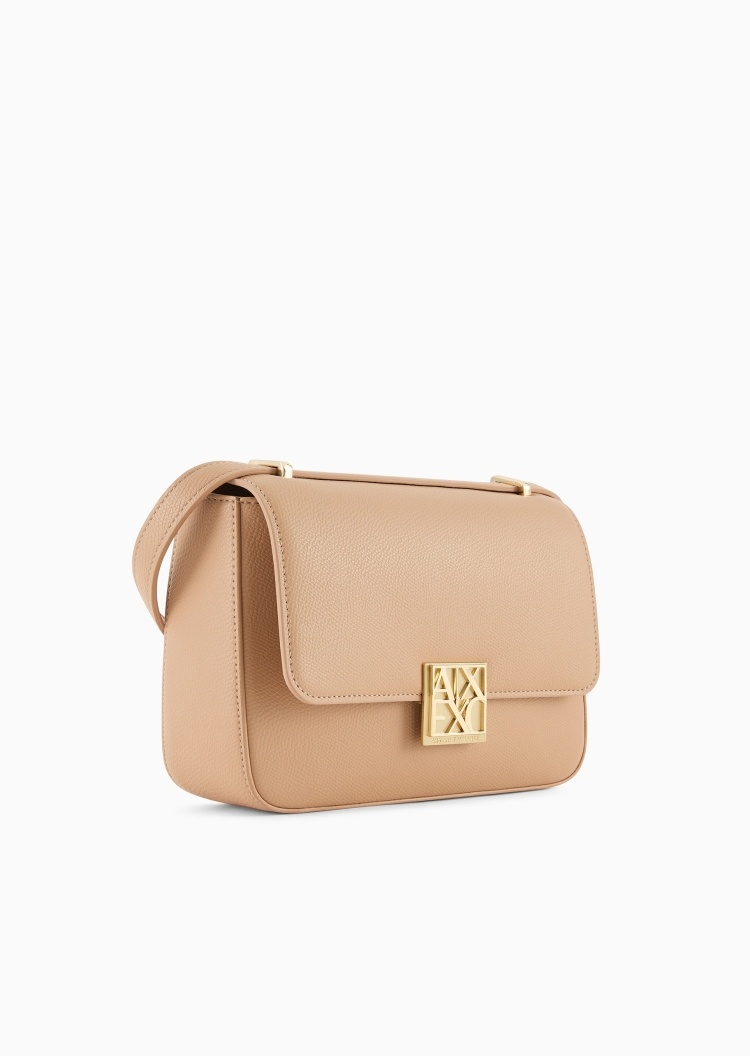 ARMANI EXCHANGE 女士翻盖长方形可调节肩带单肩斜挎包