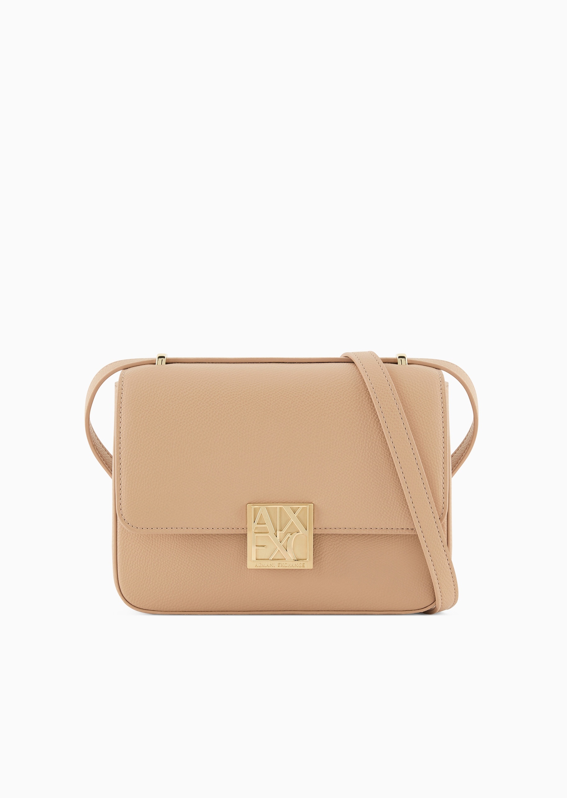 ARMANI EXCHANGE 女士翻盖长方形可调节肩带单肩斜挎包