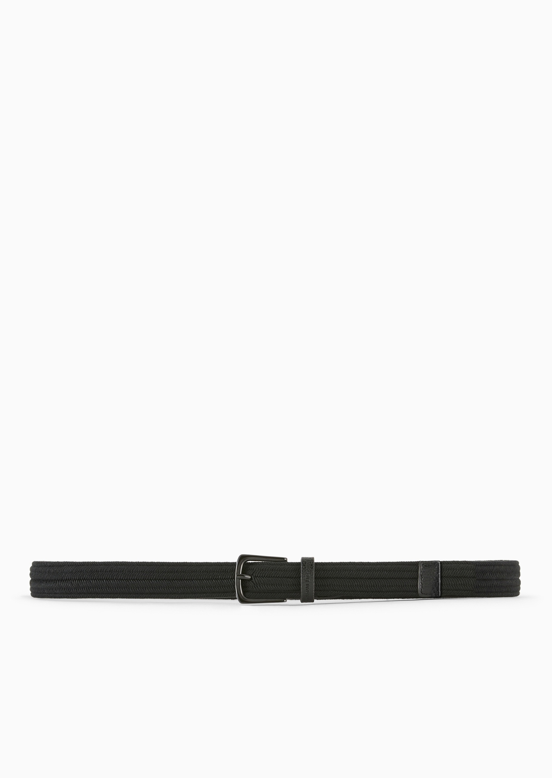 ARMANI EXCHANGE 男士矩形带扣编制纹理休闲时尚针扣腰带