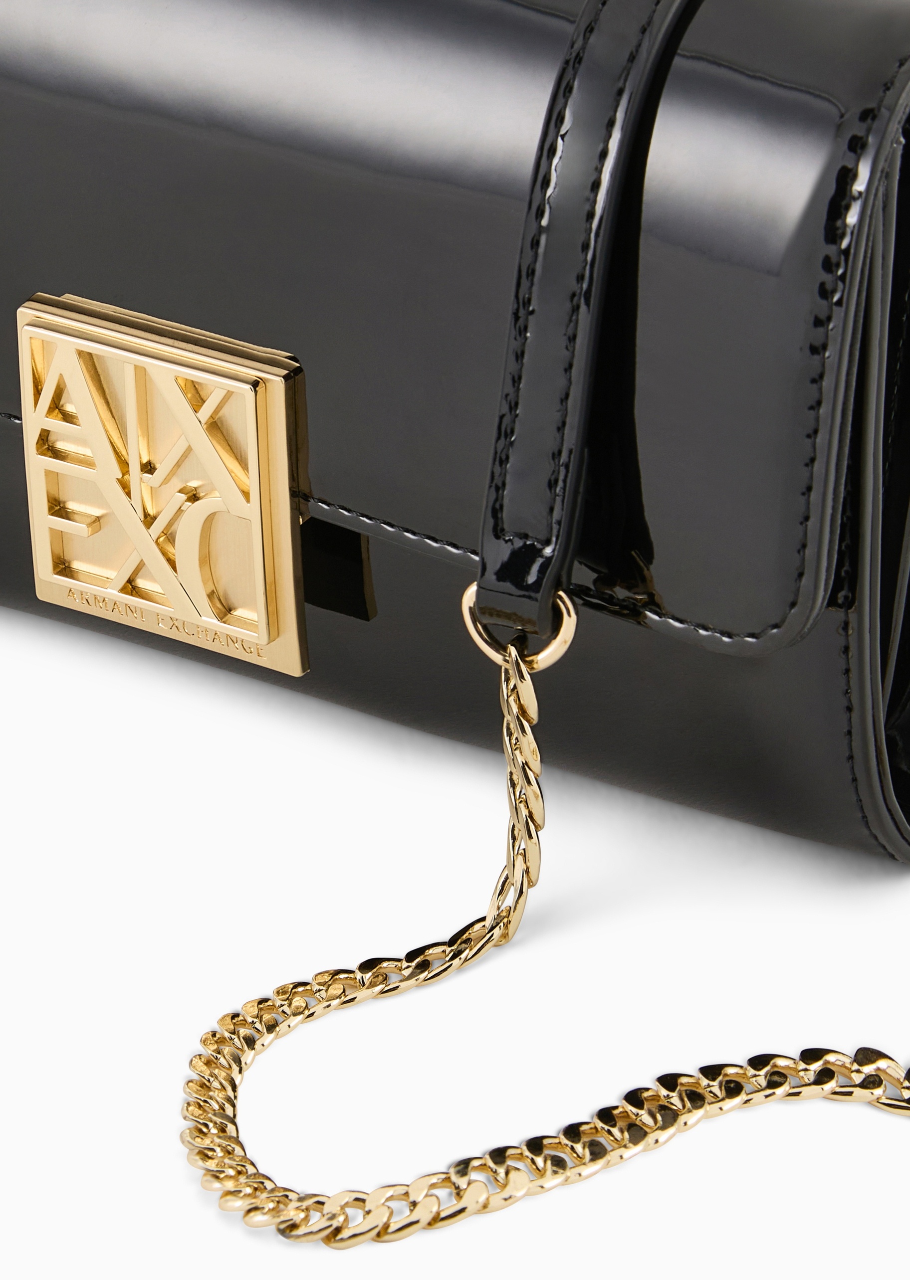 ARMANI EXCHANGE 女士翻盖横款时尚链条单肩斜挎钱包