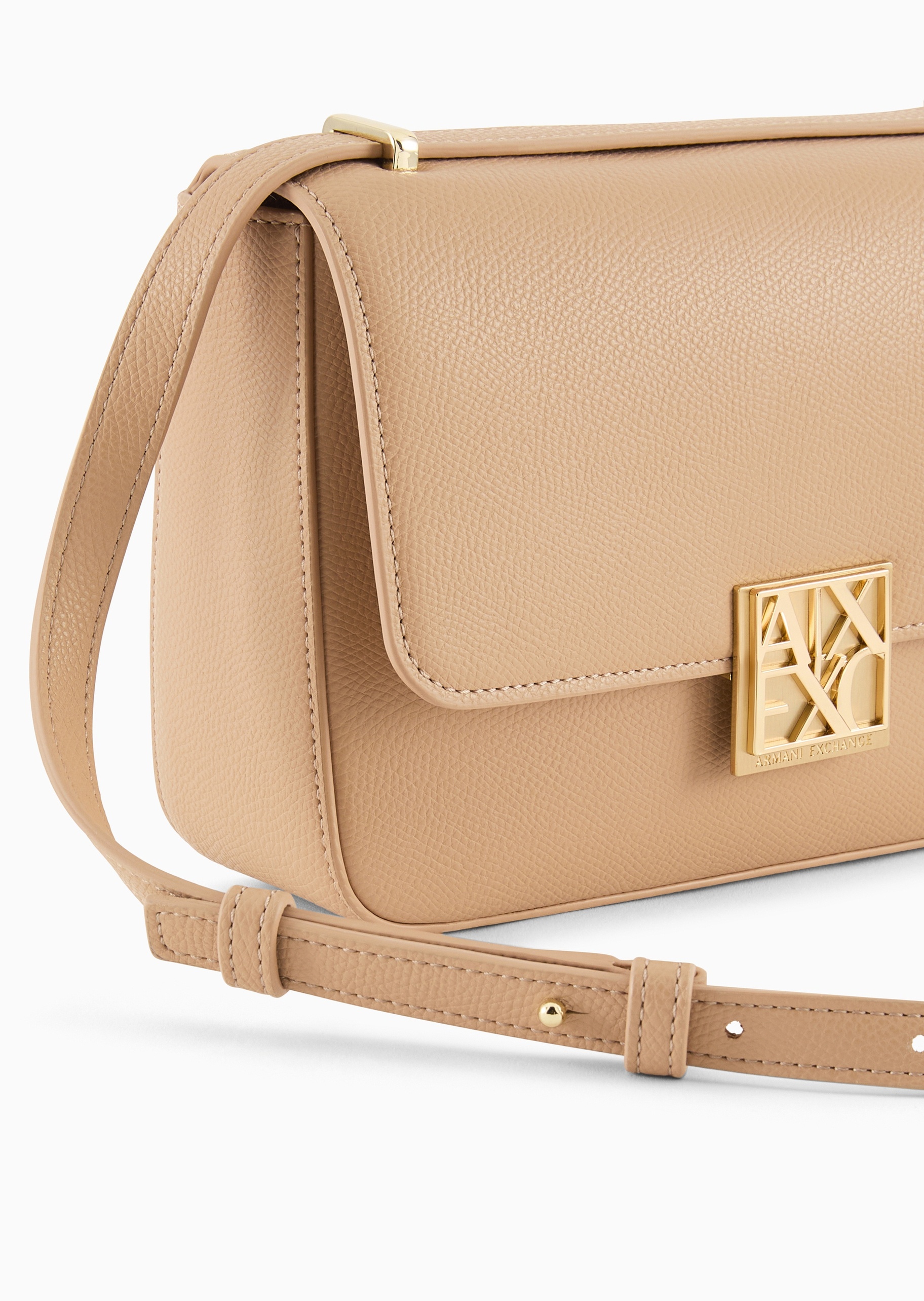 ARMANI EXCHANGE 女士翻盖长方形可调节肩带单肩斜挎包