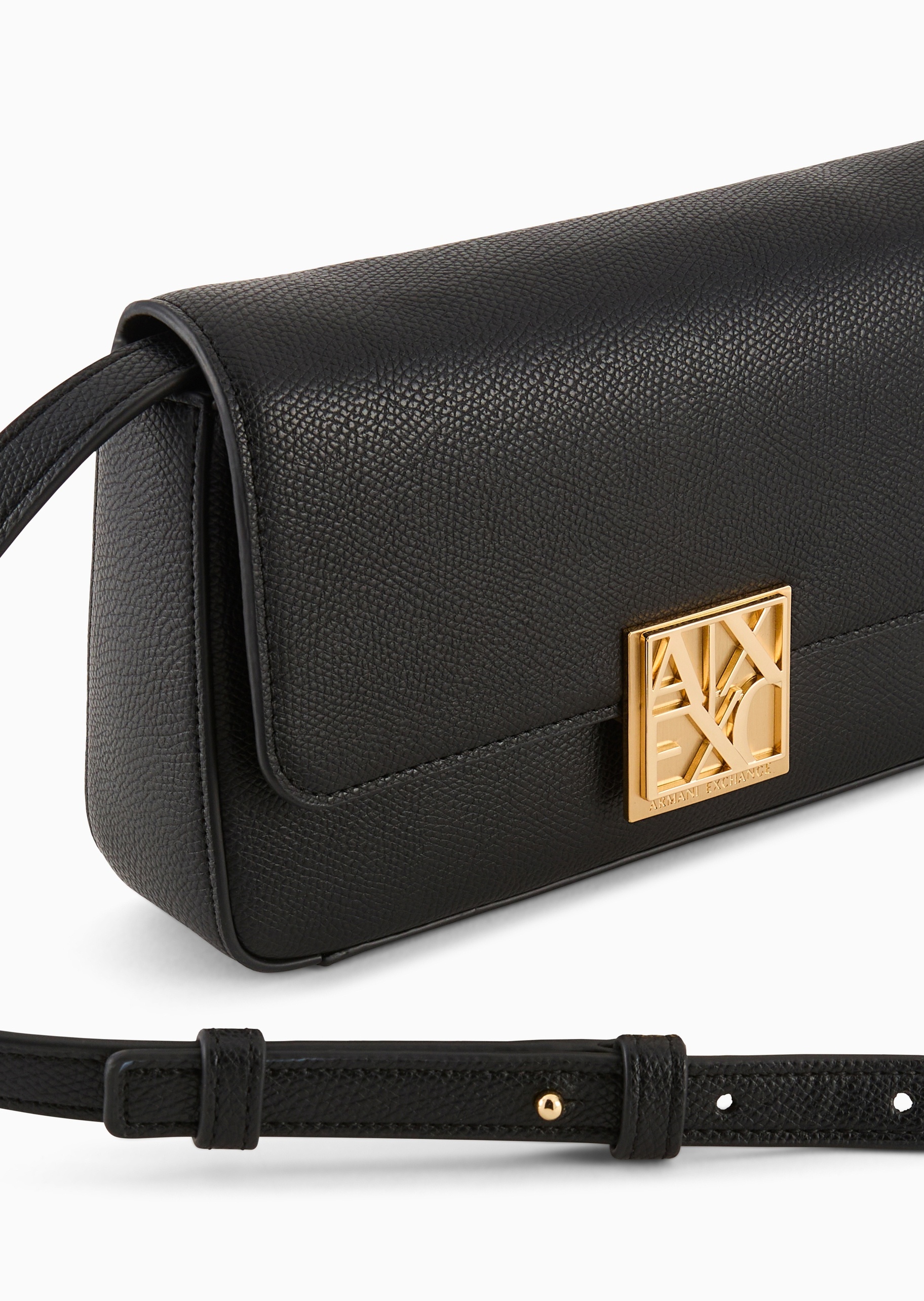 ARMANI EXCHANGE 女士翻盖长方形可调节肩带单肩斜挎迷你包