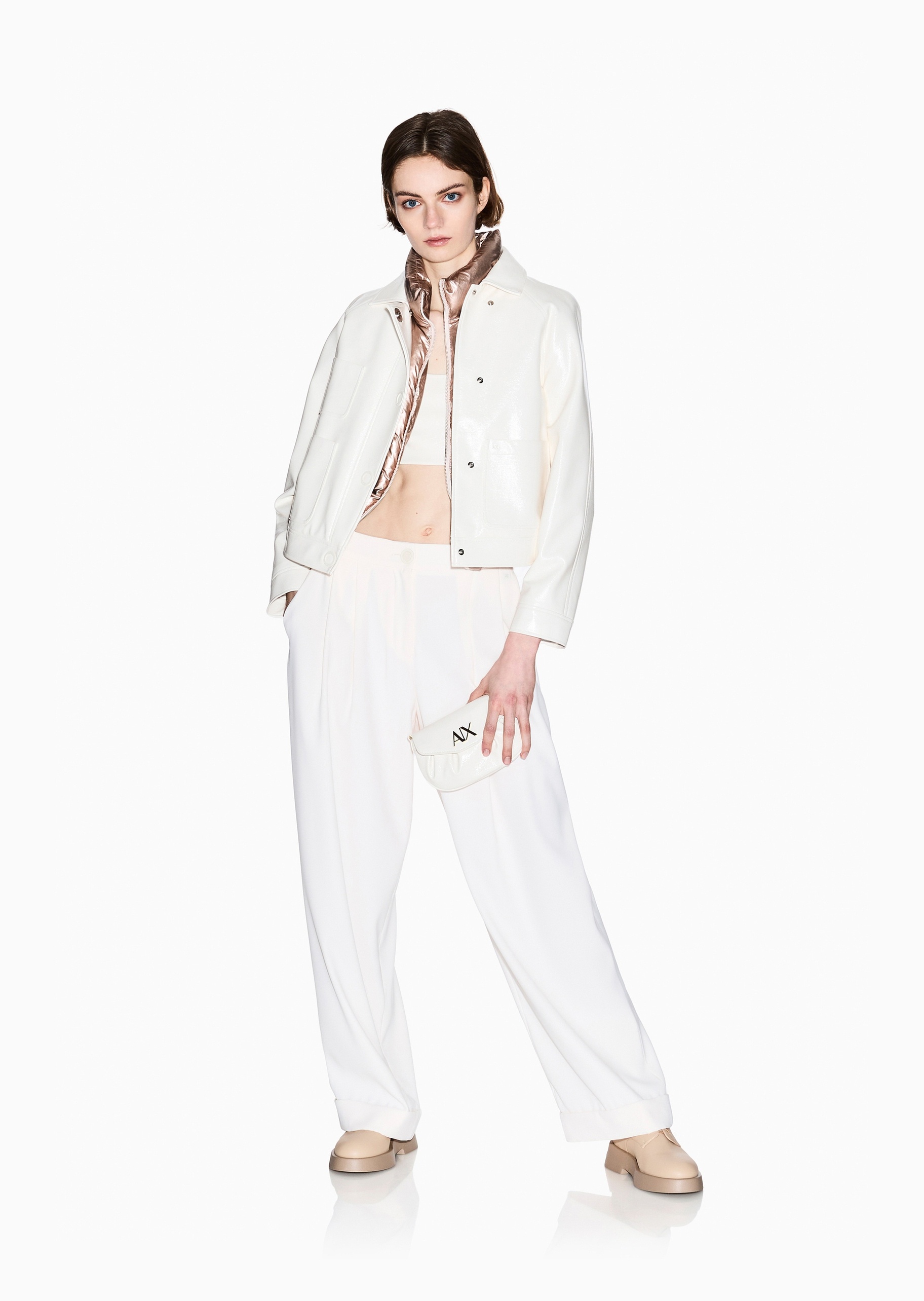 ARMANI EXCHANGE 女士翻盖可调节链条手提单肩斜挎迷你包