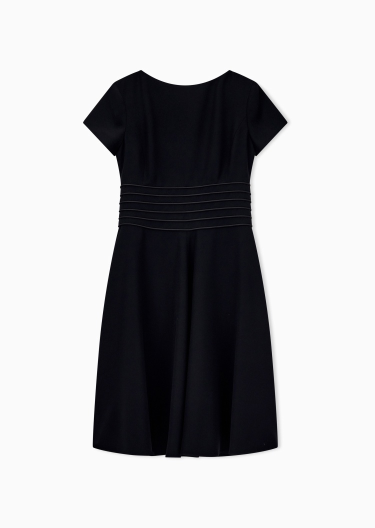 Emporio Armani 女士短袖圆领纯色优雅休闲连衣裙