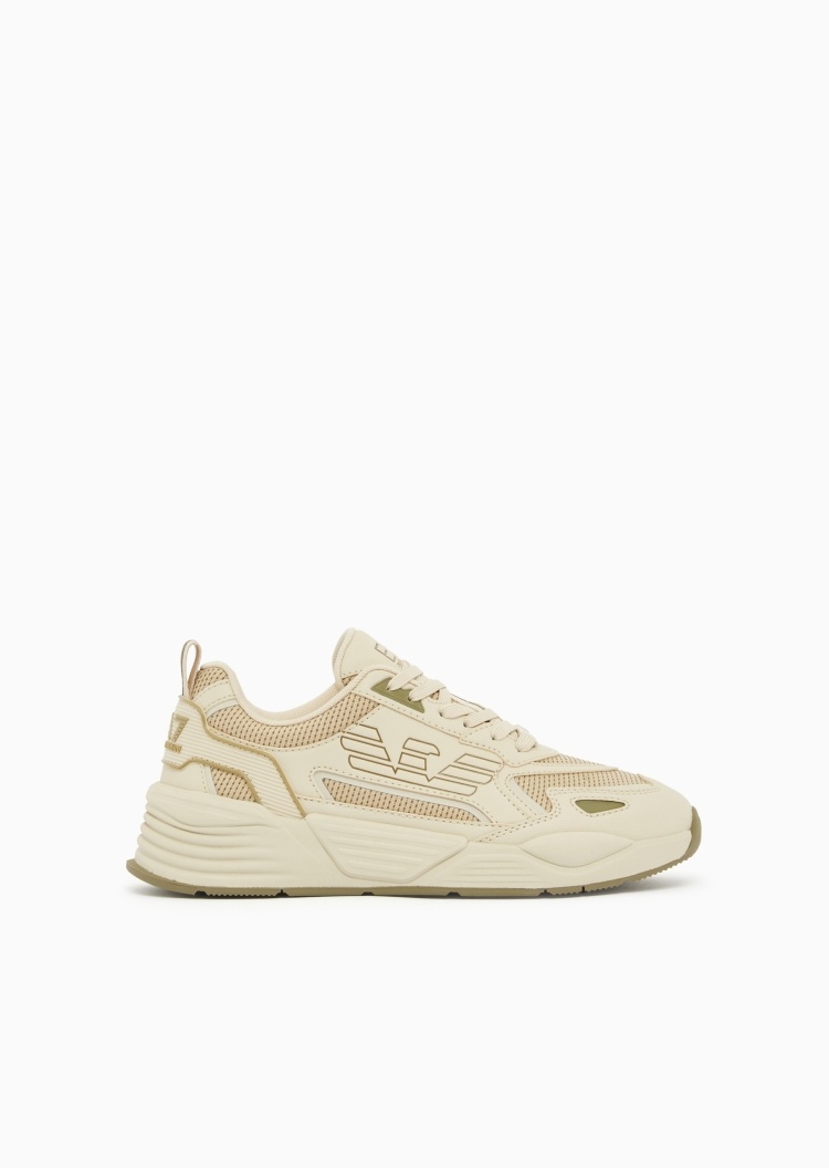 EA7 男女同款系带低帮厚底复古休闲运动鞋