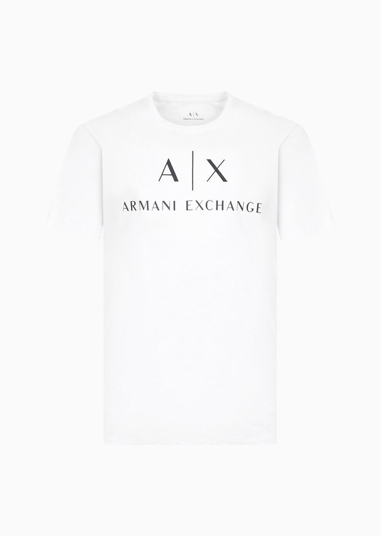 ARMANI EXCHANGE 男士全棉修身短袖圆领经典印花T恤