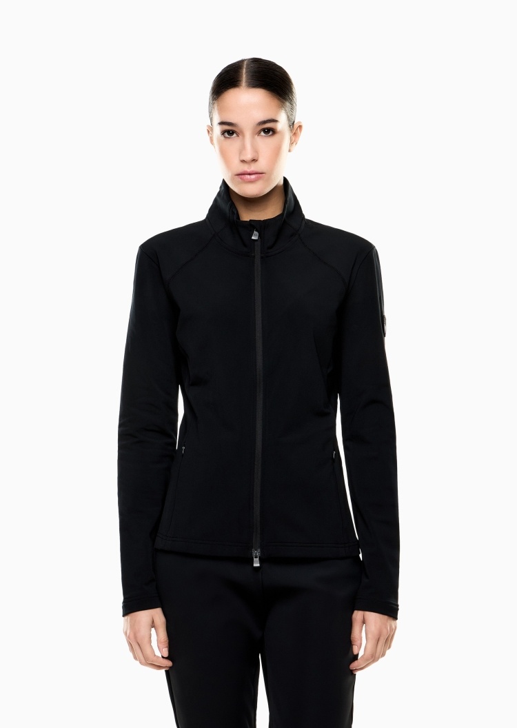 EA7 女士重磅合身立领滑雪拉链开衫卫衣外套