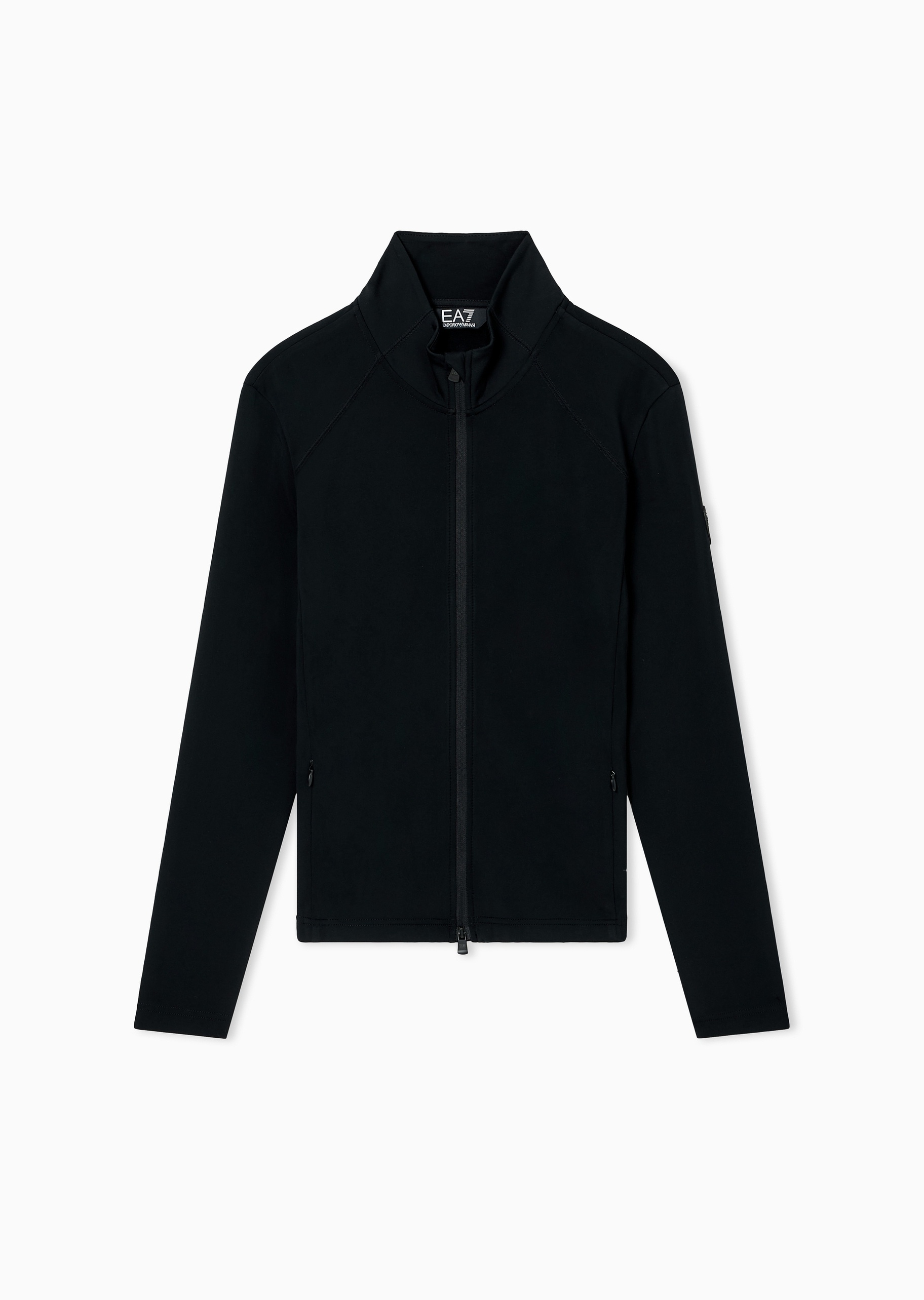 EA7 女士重磅合身立领滑雪拉链开衫卫衣外套