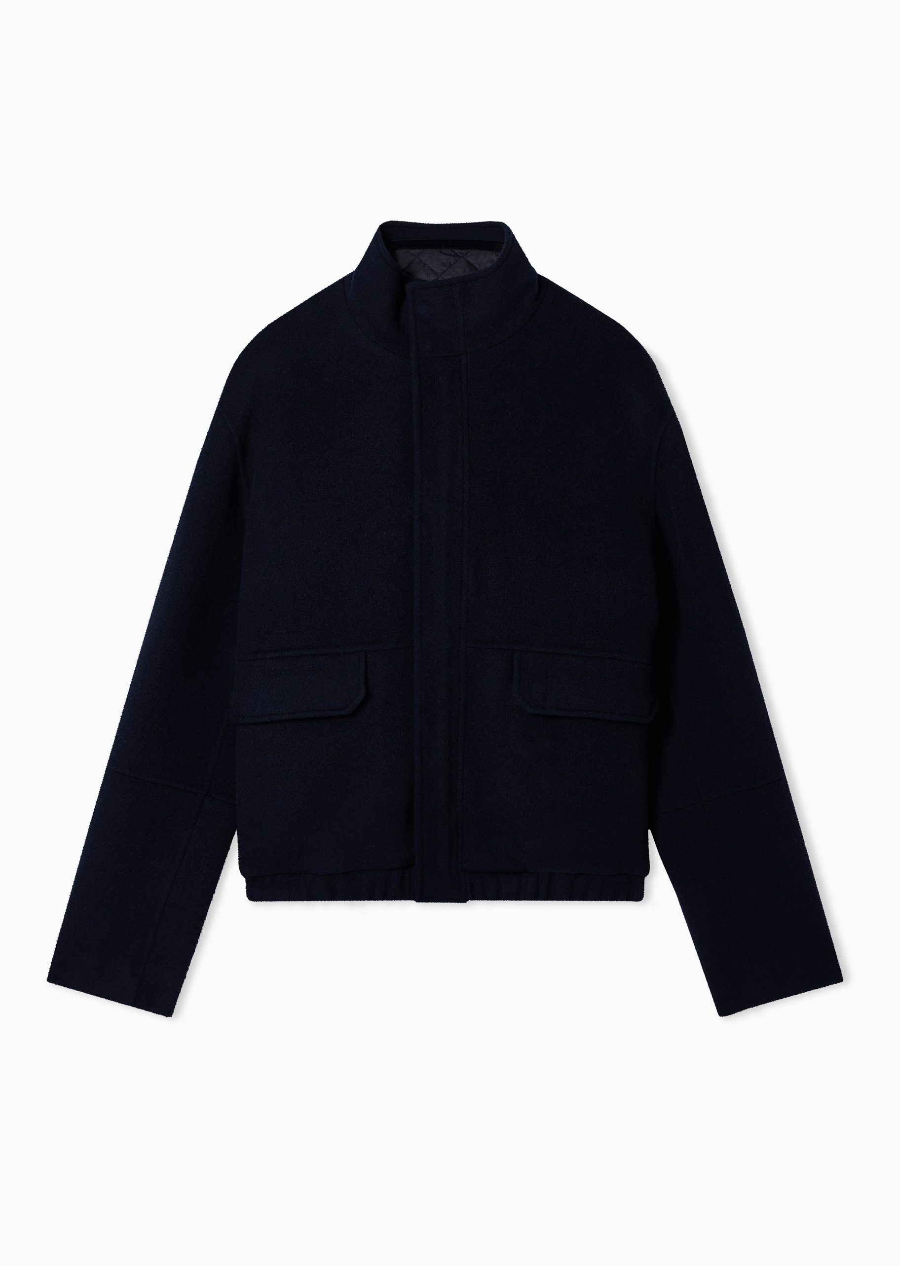 Emporio Armani 男士全绵羊毛短款立领商务休闲通勤棉服