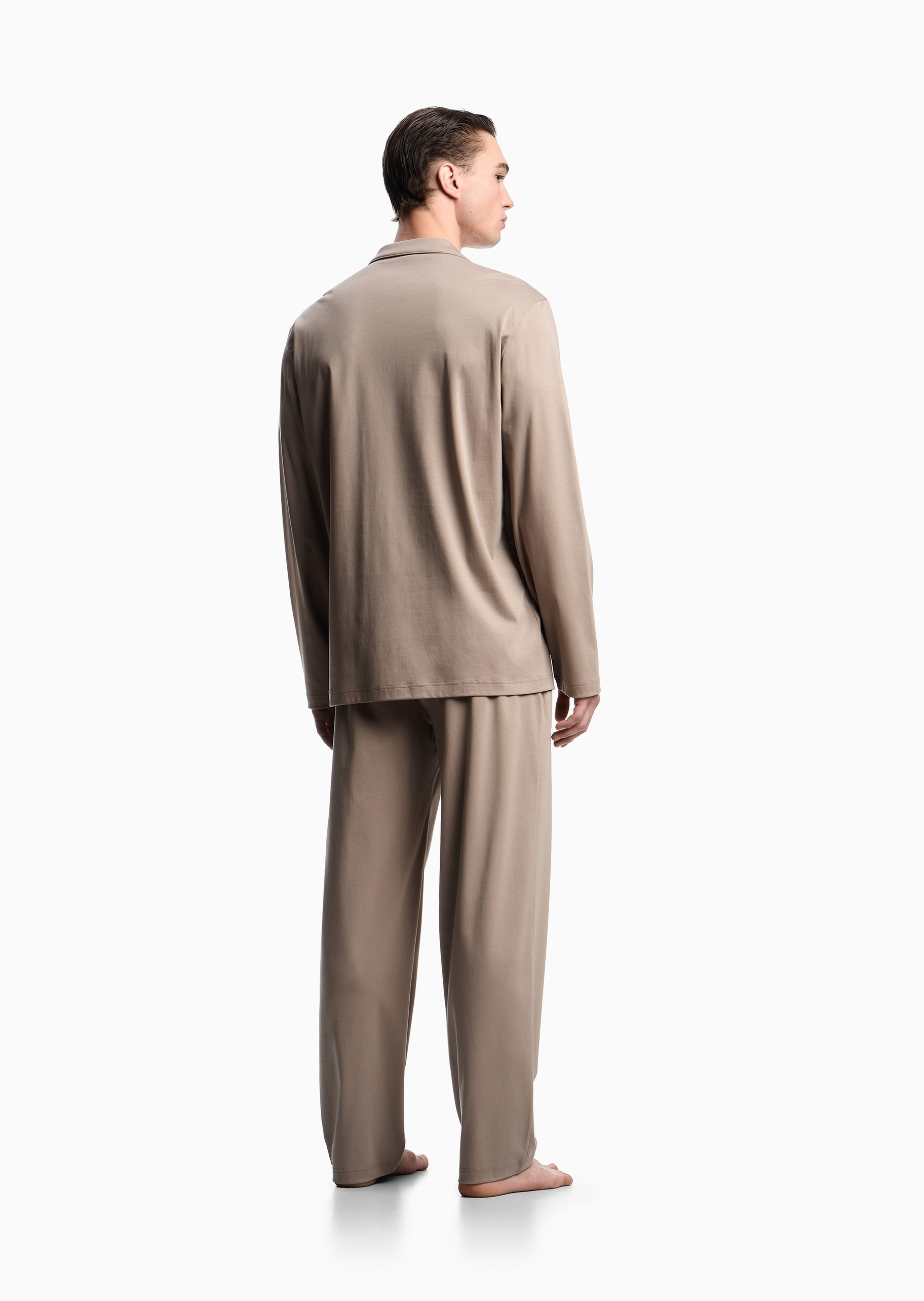 Emporio Armani 男士纯棉长袖上衣长裤松驰休闲家居睡衣套装