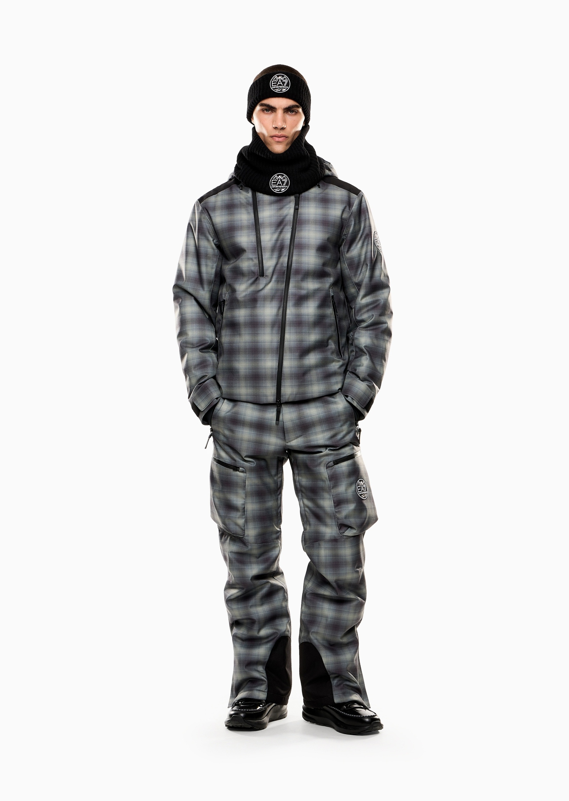 EA7 男士长袖连帽户外滑雪面包夹克棉服