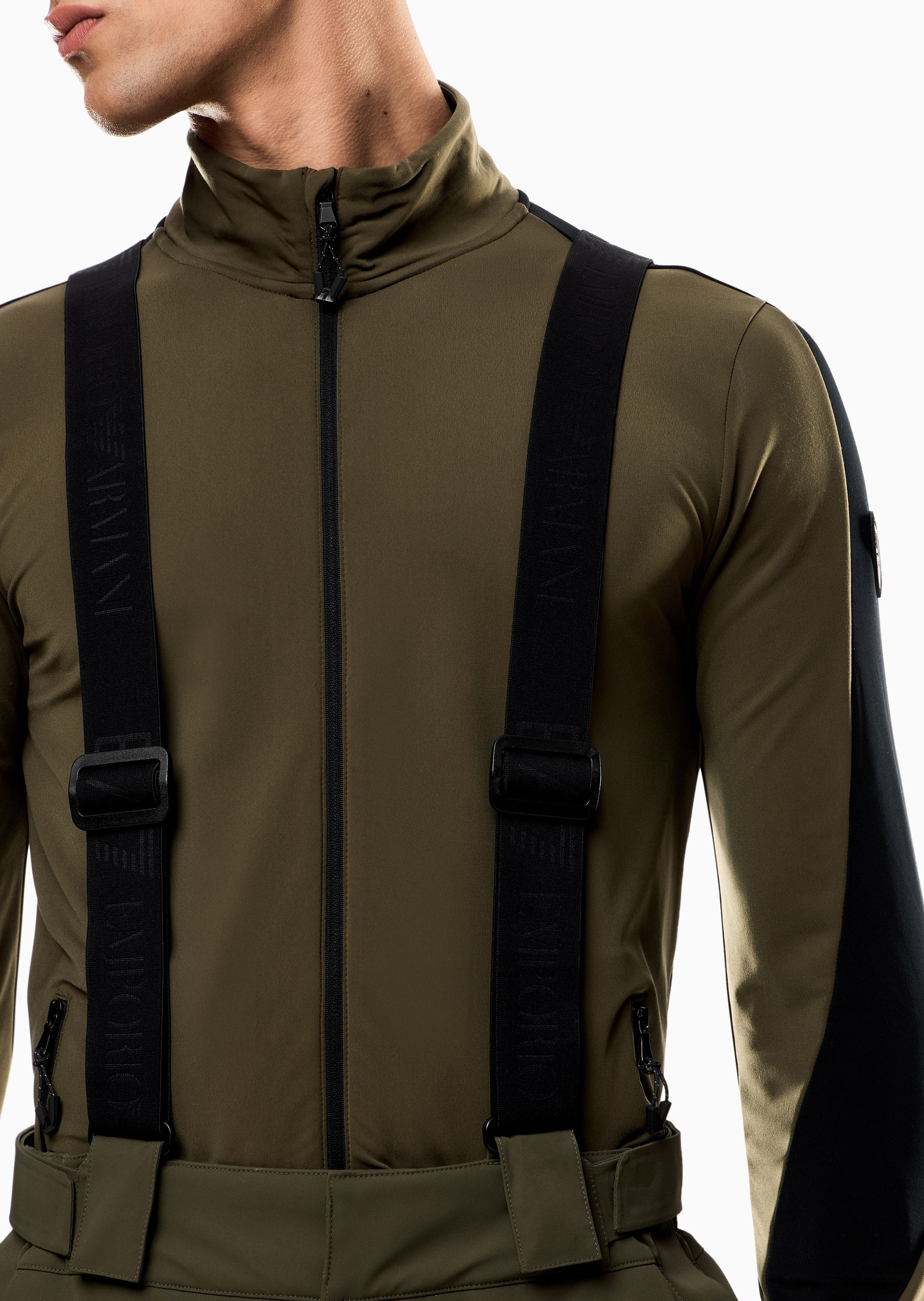 EA7 男士重磅合身立领滑雪拉链开衫卫衣外套