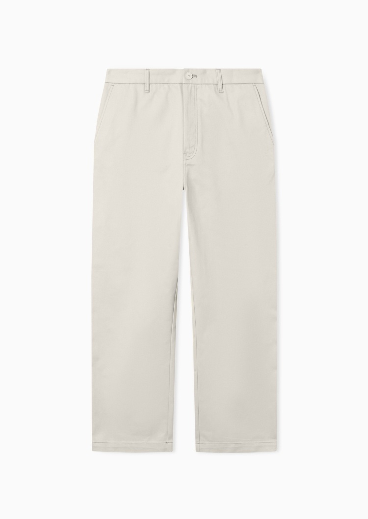 ARMANI EXCHANGE 男士纯棉合身长款直筒纯色休闲裤