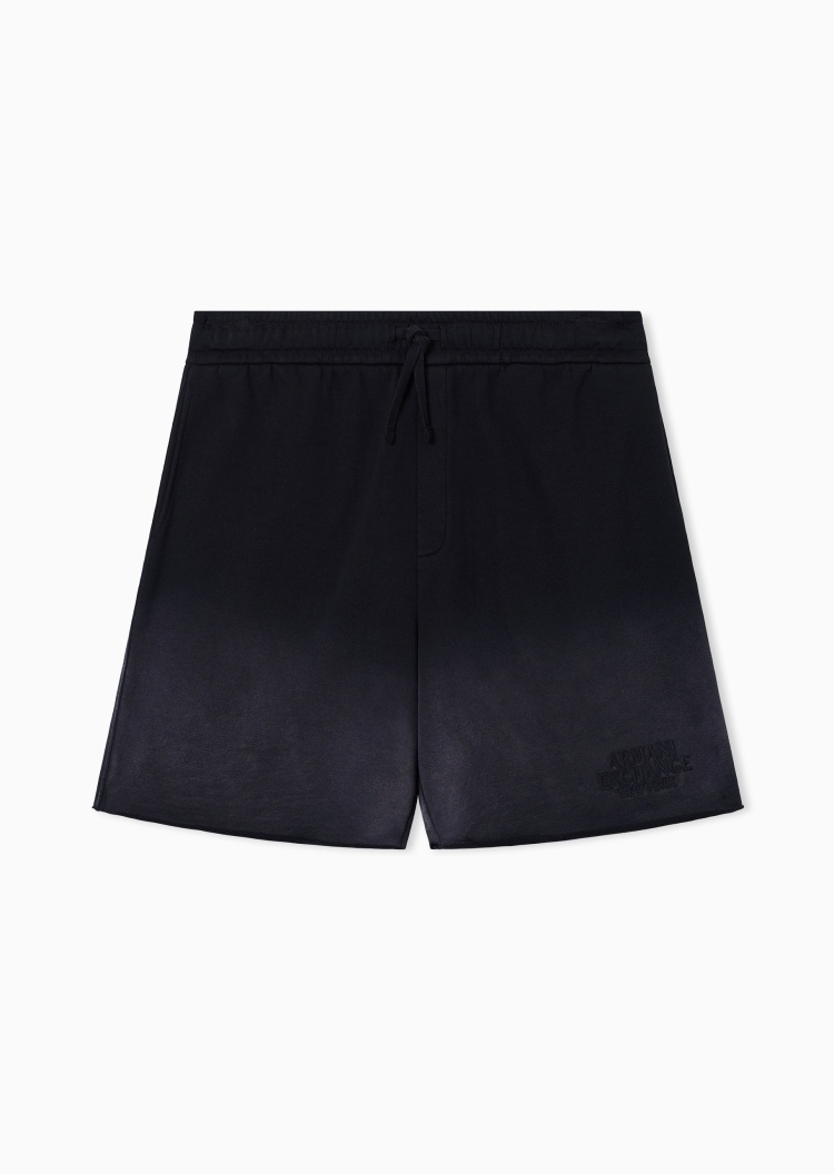 ARMANI EXCHANGE 男士纯棉系带腰直筒渐变刺绣短裤