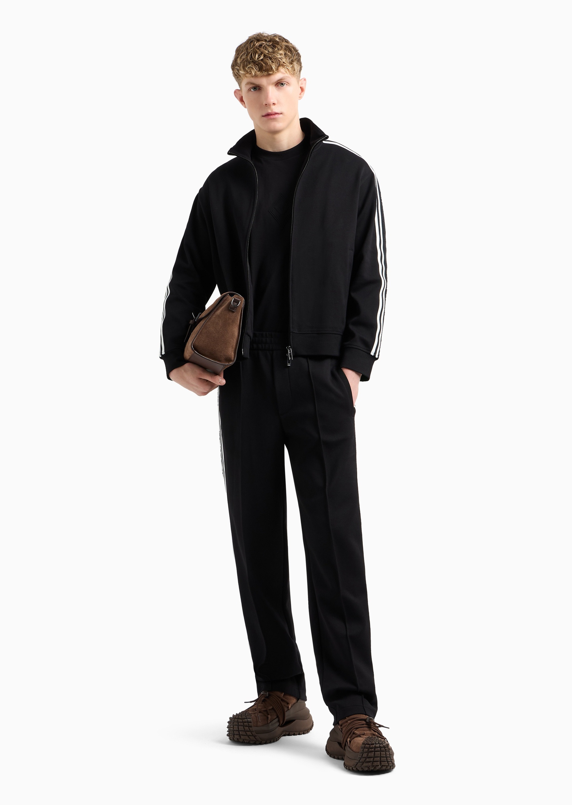 Emporio Armani 男士全棉合身短袖圆领正肩鹰标压花T恤
