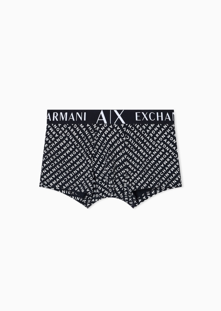 ARMANI EXCHANGE 男士纯棉弹力平角通体字母印花时尚内裤