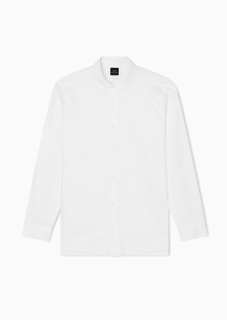 ARMANI EXCHANGE 男士印花人夫感纯棉长袖西装衬衫上衣