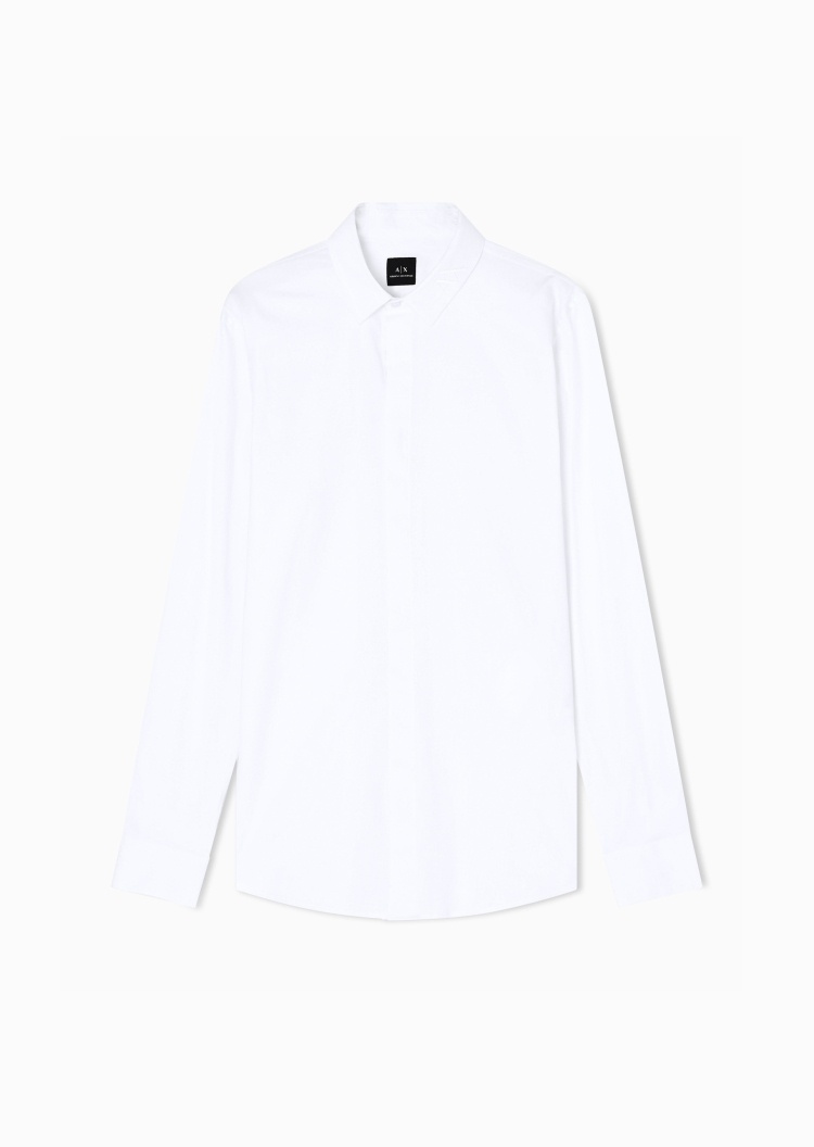 ARMANI EXCHANGE 男士纯棉长袖人夫感商务西装衬衫上衣