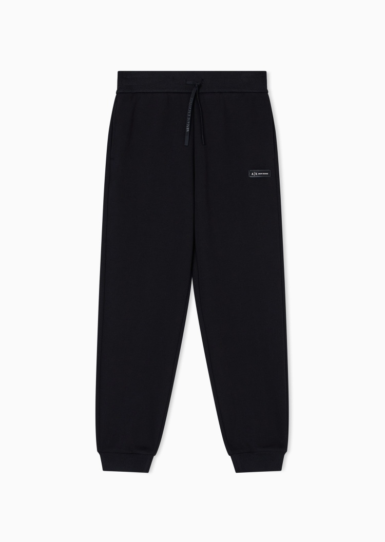ARMANI EXCHANGE 女士棉质宽松长款锥形束脚标识贴片卫裤