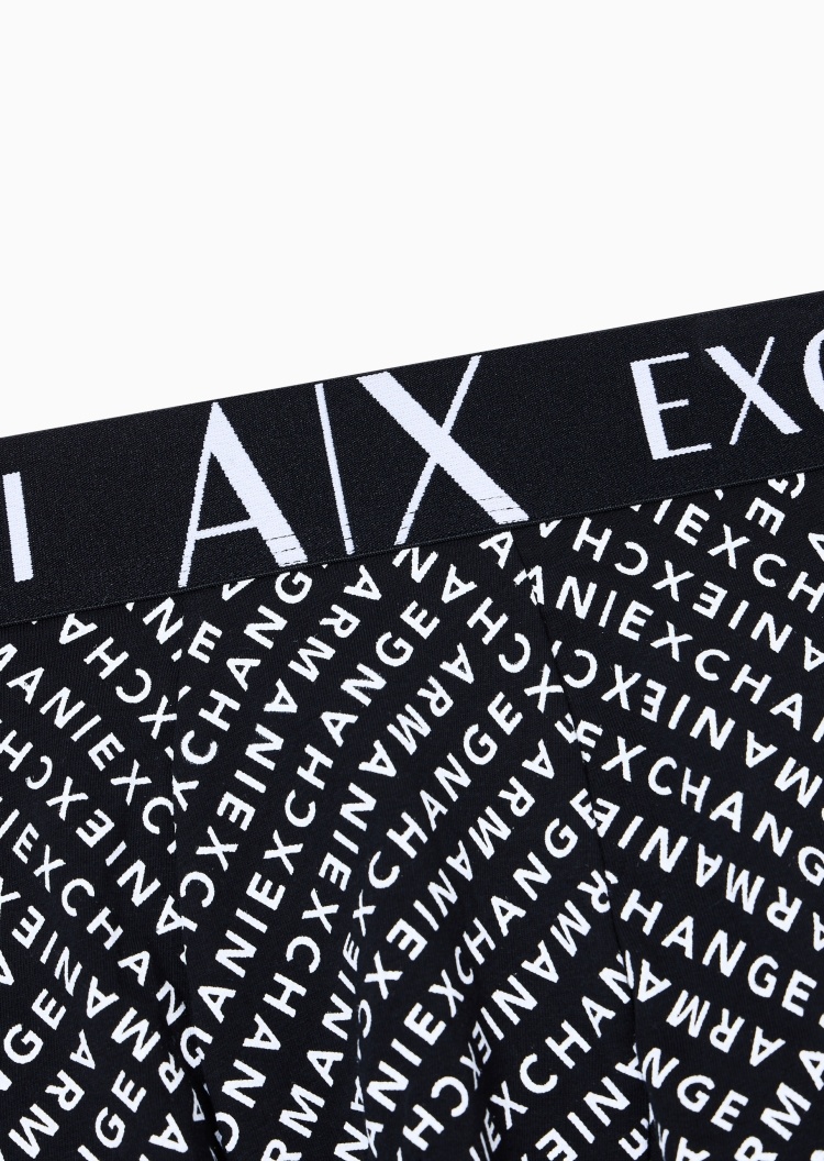 ARMANI EXCHANGE 男士纯棉弹力平角通体字母印花时尚内裤