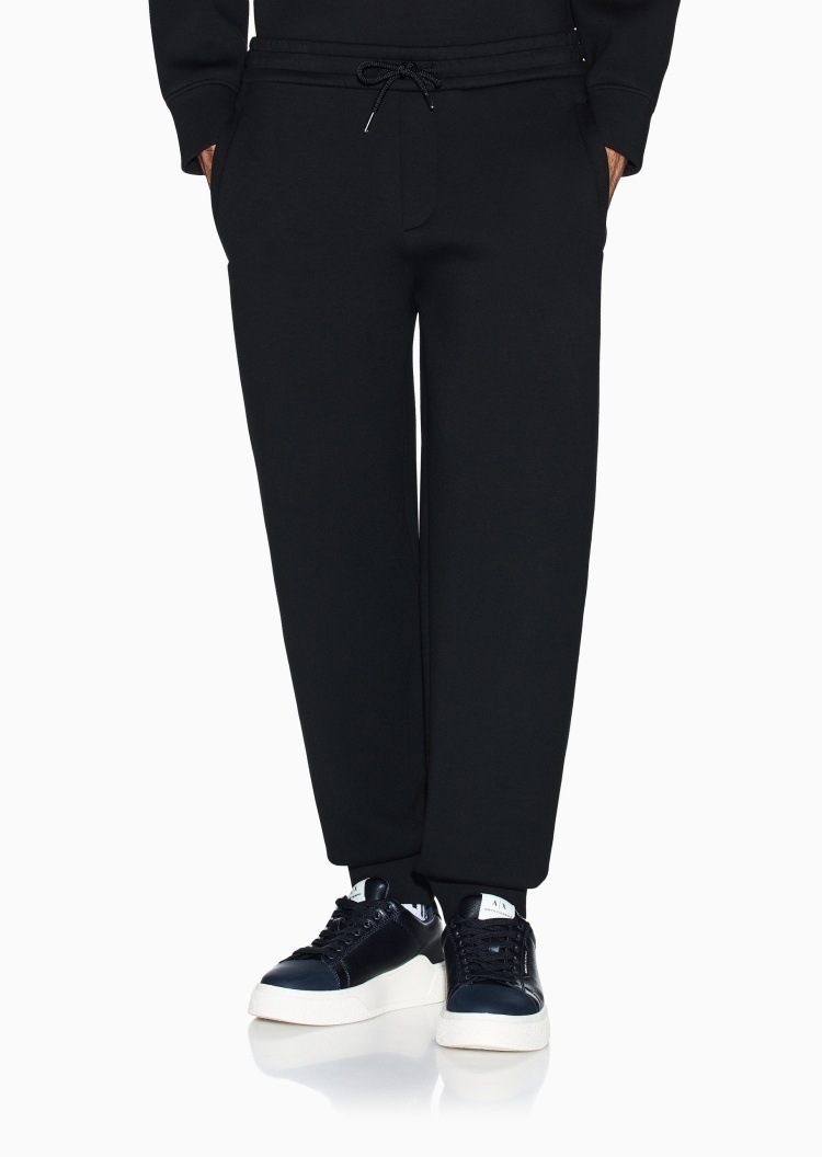 ARMANI EXCHANGE 男士弹力合身长款锥形束脚纯色卫裤