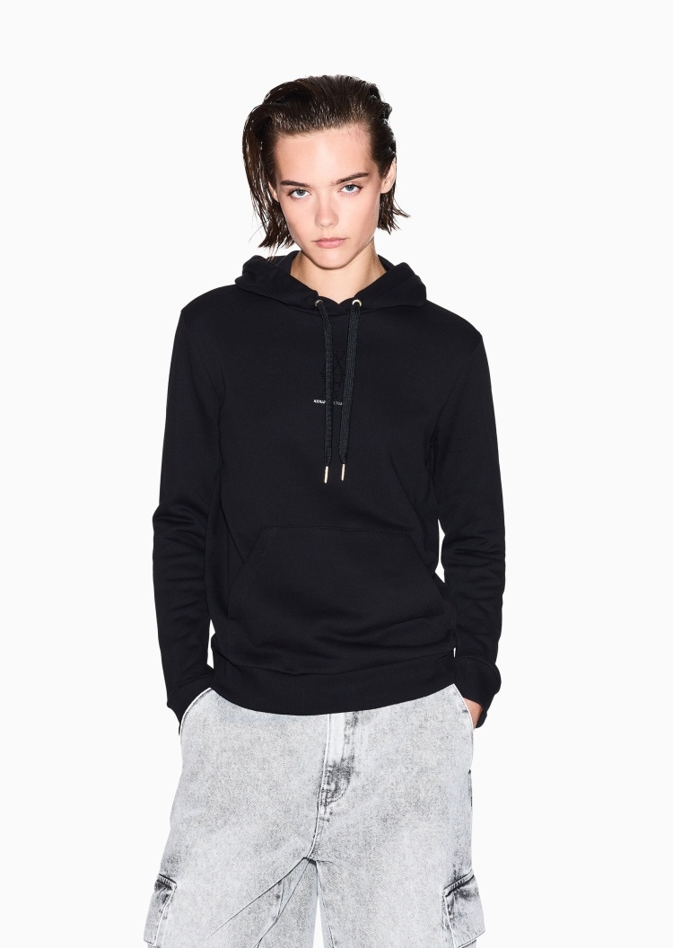 ARMANI EXCHANGE 女士重磅连帽套头合身水钻运动风卫衣