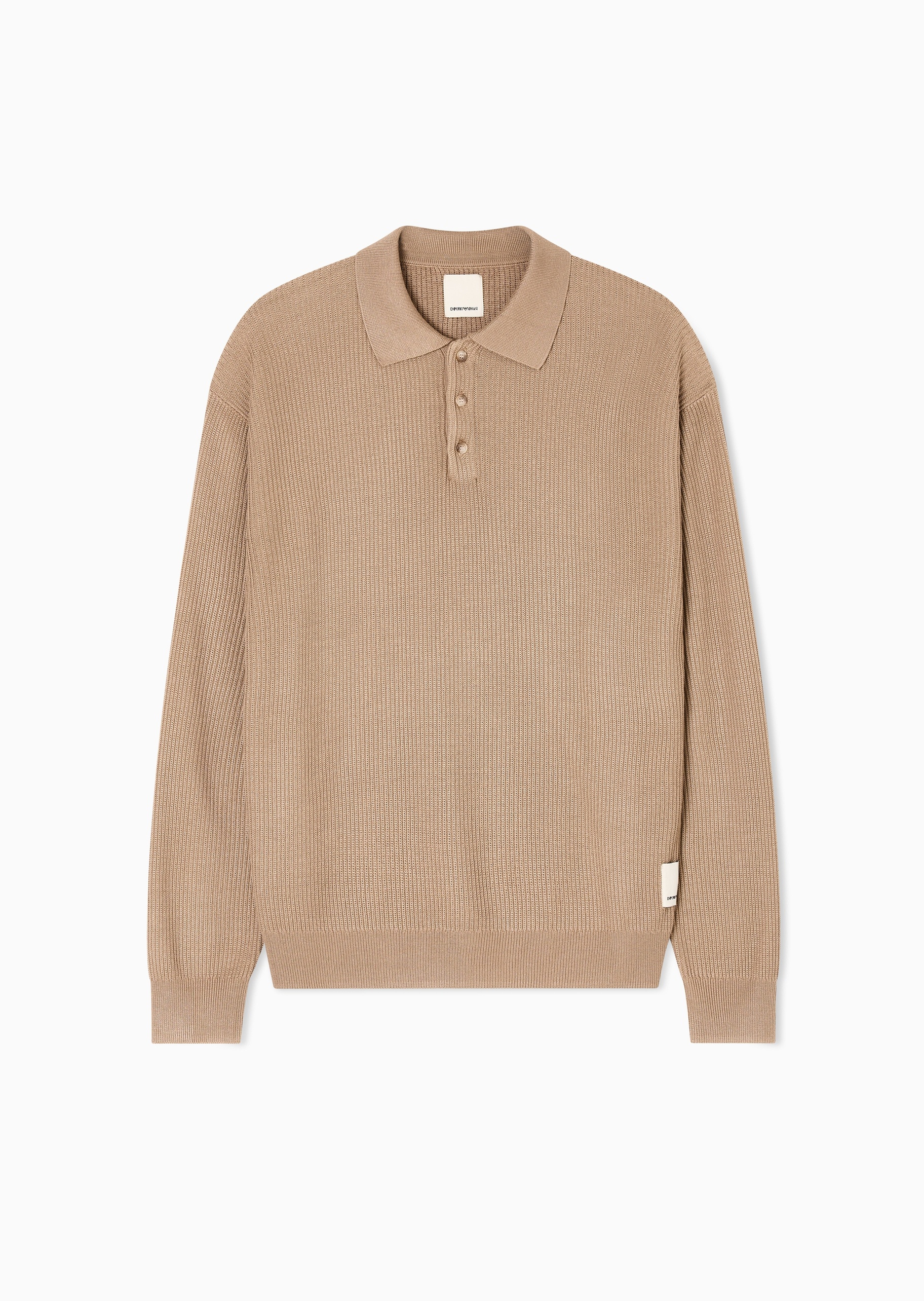 Emporio Armani 男士Polo领坑条纹理老钱风套头针织衫
