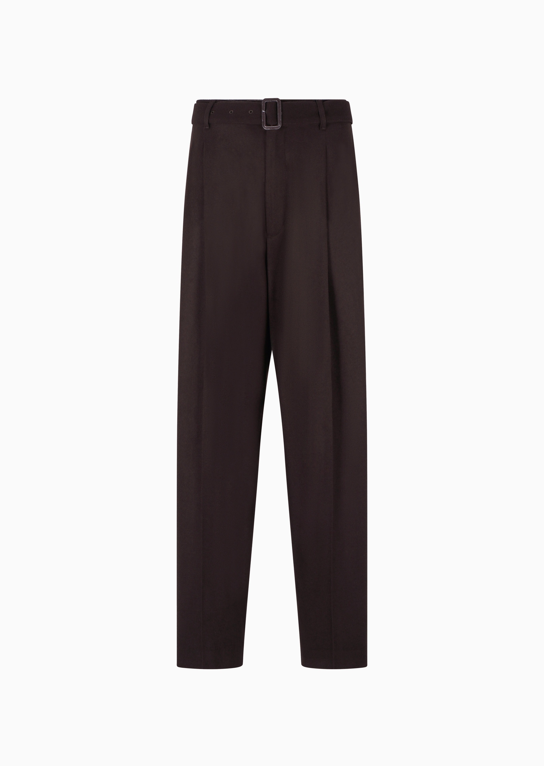 Emporio Armani 男士宽松直筒商务老钱风羊毛休闲裤