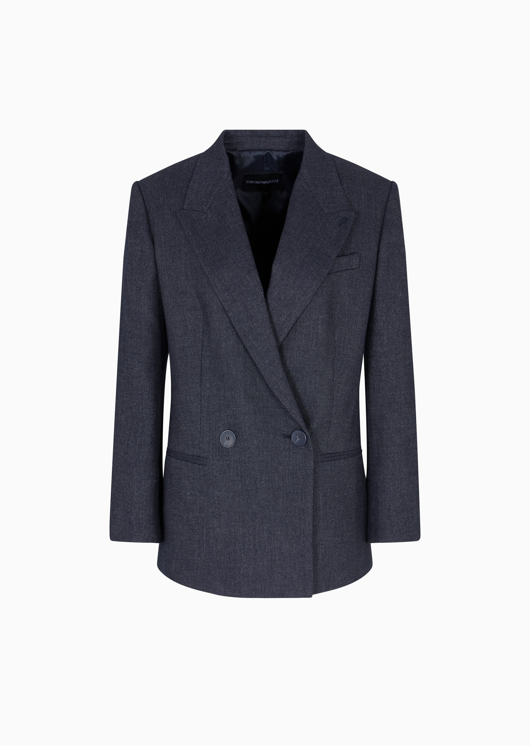 Emporio Armani 女士长袖戗驳领双排纽扣西装外套