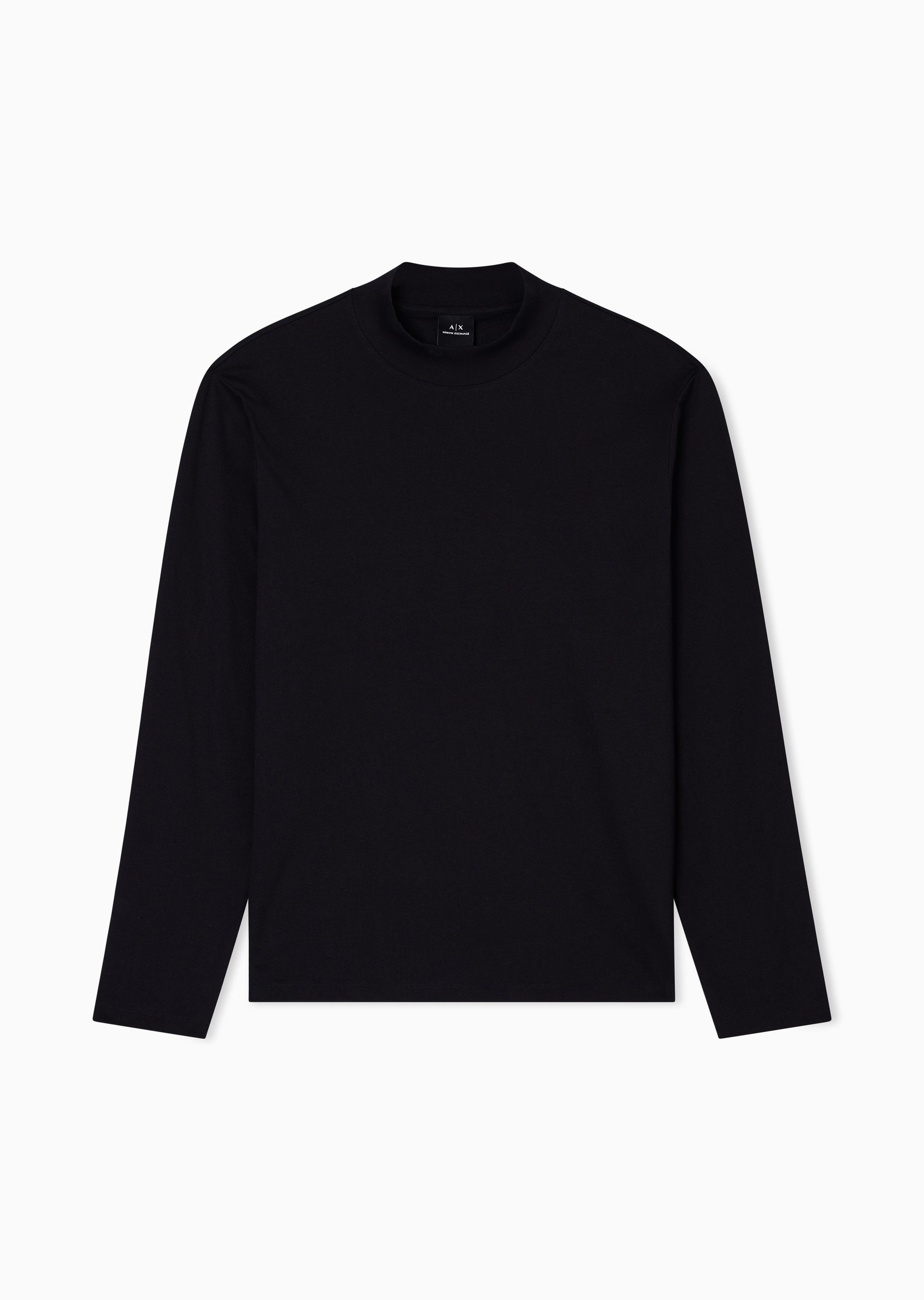 ARMANI EXCHANGE 男士纯棉长袖半高领简约纯色针织衫