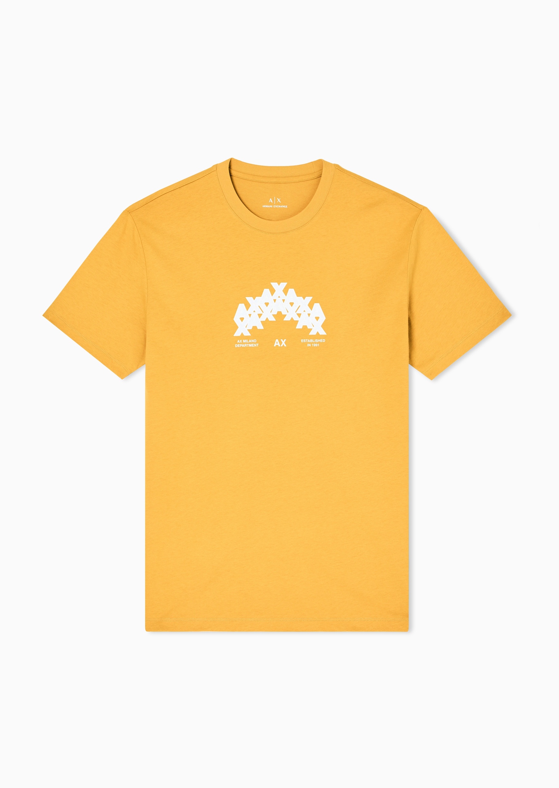 ARMANI EXCHANGE 男士纯棉合身短袖圆领正肩创意字母印花T恤